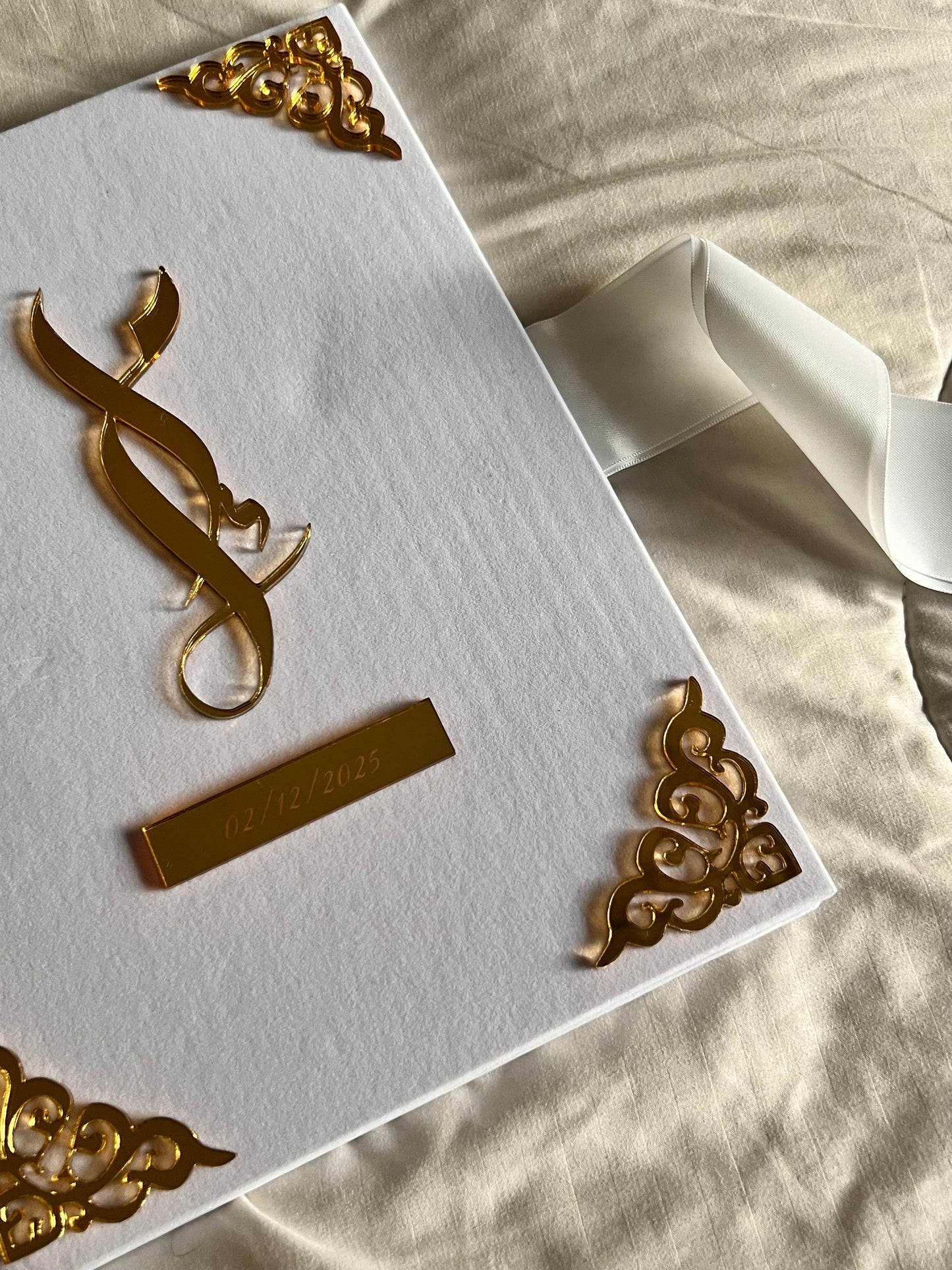 A4 Nikkah booklet - personalised wedding velvet folder - a4 certificate holder