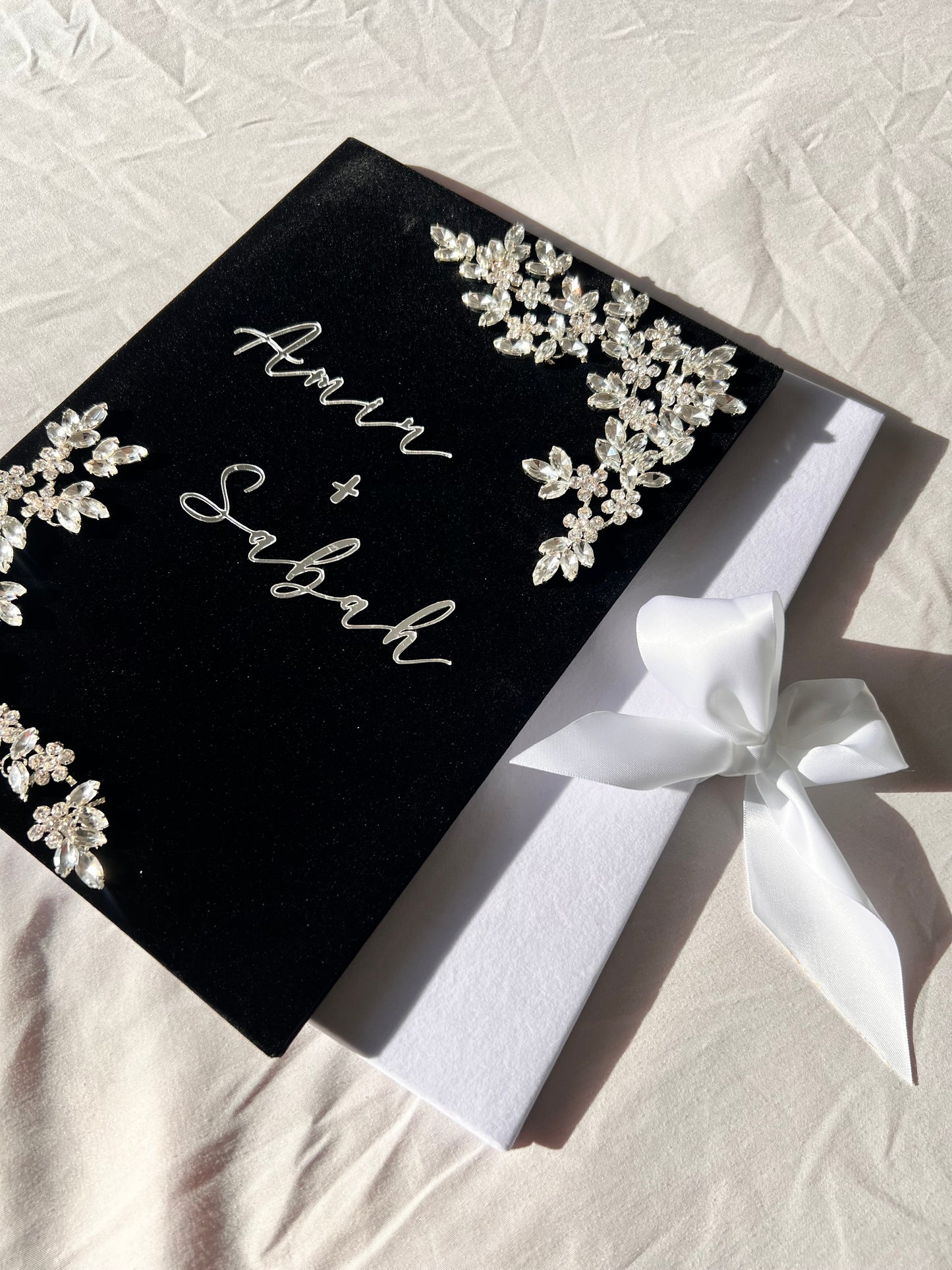 A4 Nikkah booklet - personalised wedding velvet folder - certificate holder - rhinestones