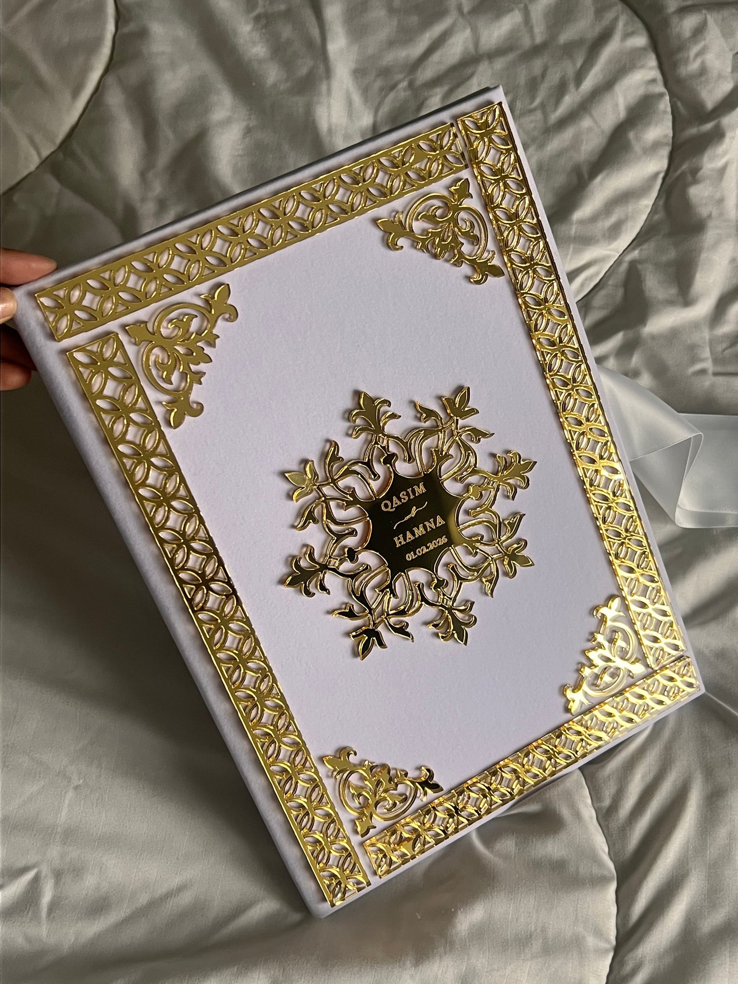 A4 velvet Nikkah booklet - wedding folder - personalised nikkah nama booklet - certificate holder