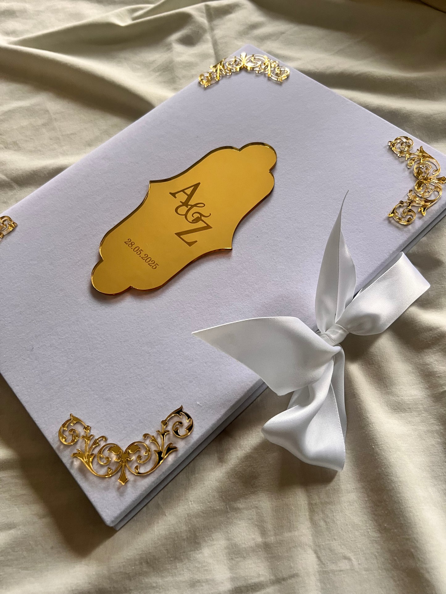A4 velvet Nikkah booklet - personalised wedding folder - certificate holder