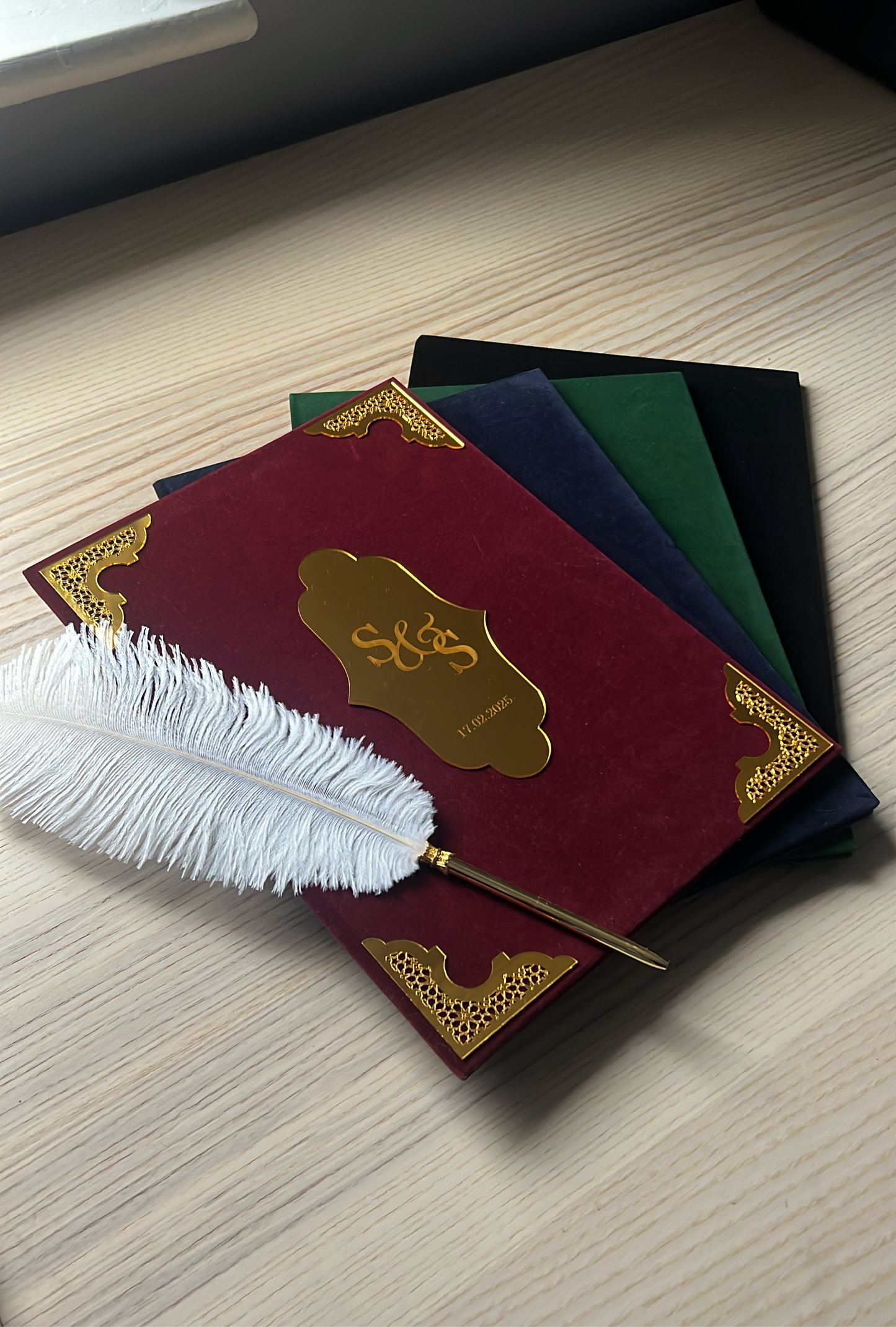 A4 velvet Nikkah booklet - personalised wedding folder - certificate holder