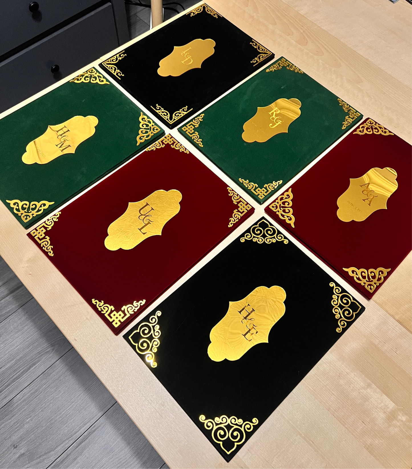A4 velvet Nikkah booklet - personalised wedding folder - certificate holder