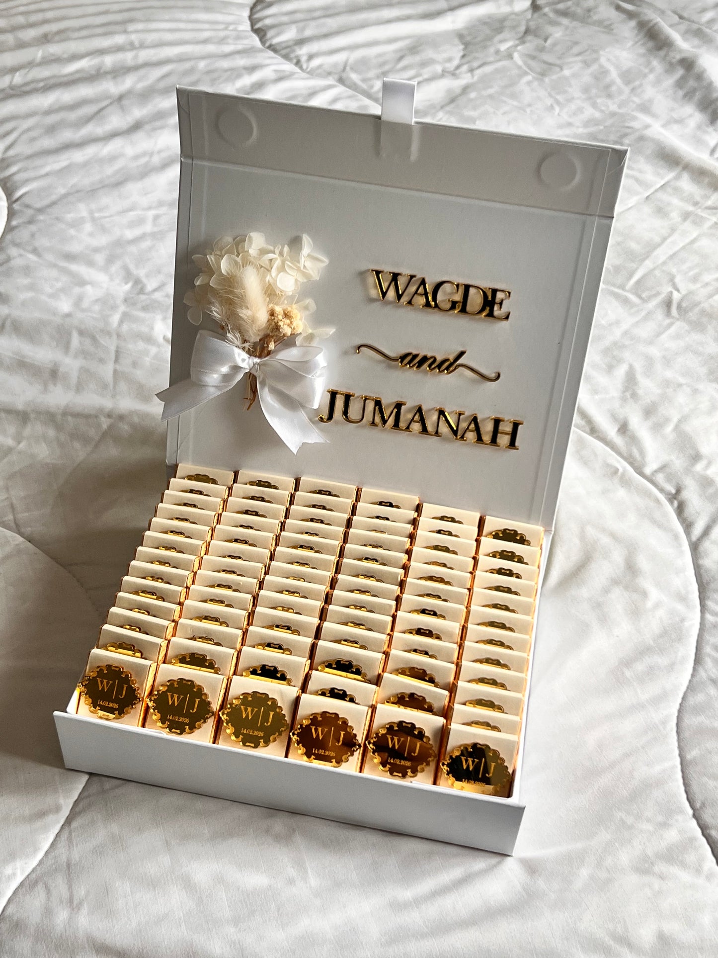 wedding chocolate favours in box