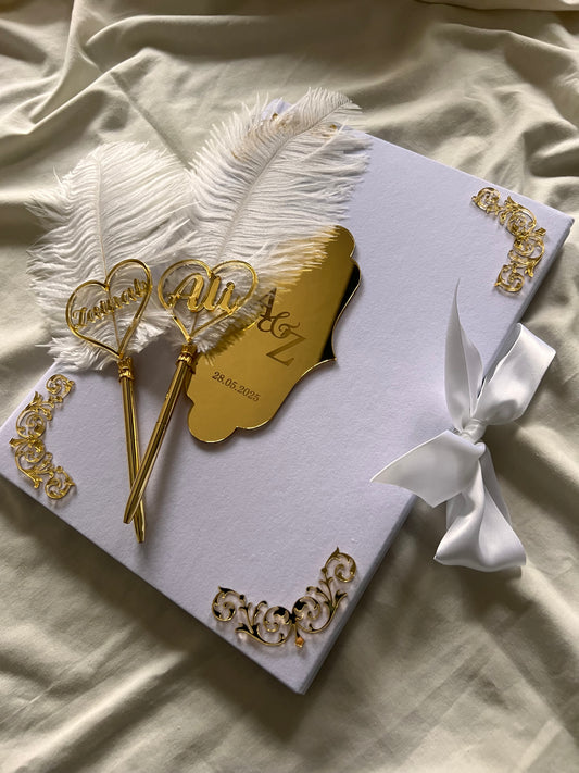 A4 Nikkah booklet - personalised wedding velvet folder - certificate holder