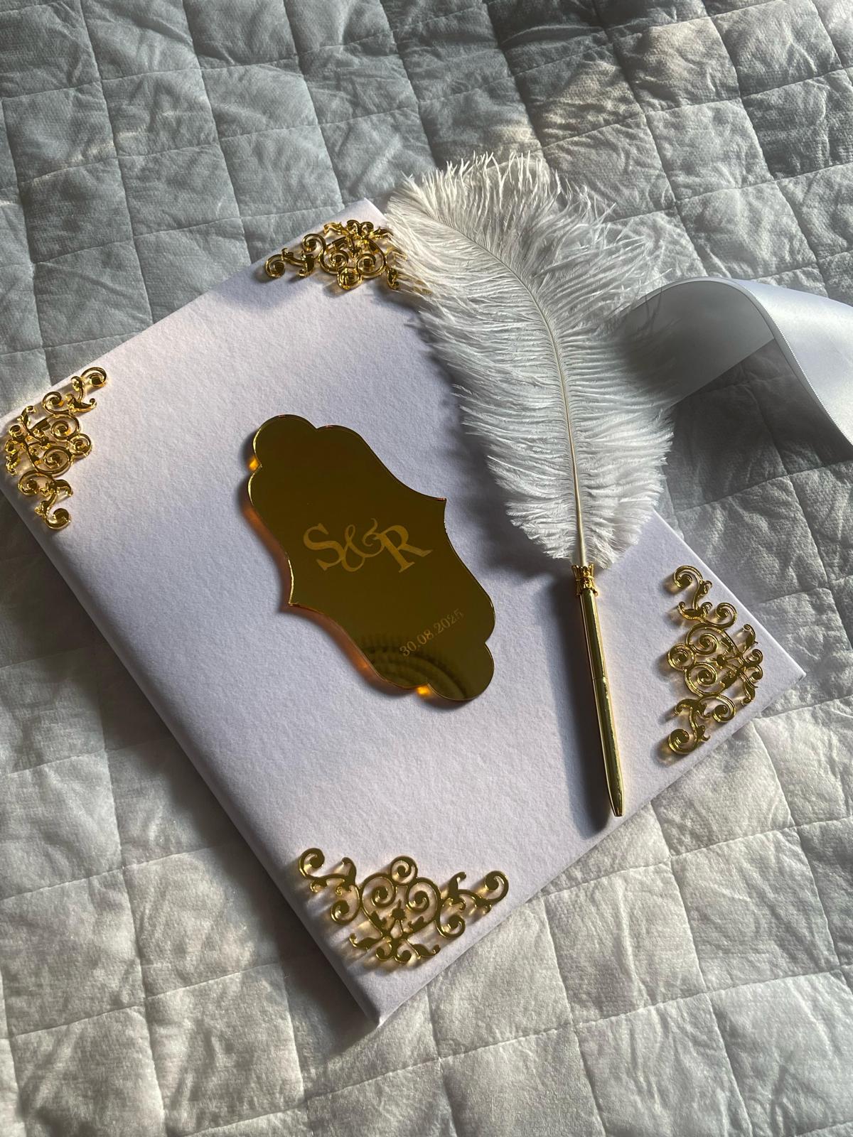 A4/A3 velvet Nikkah booklet - personalised wedding folder - certificate holder