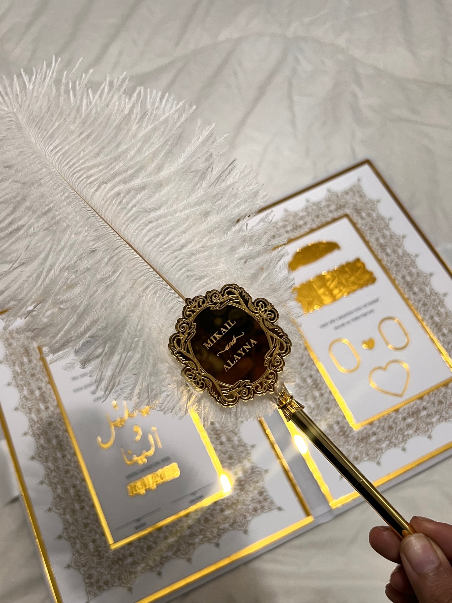 A4 booklet set - personalised wedding velvet folder - certificate holder - acrylic