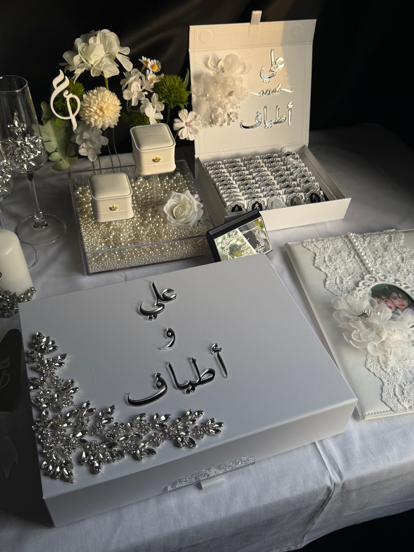 A4 Nikkah bundle - wedding folder - personalised nikkah nama booklet with rhinestones - certificate holder - feather pen