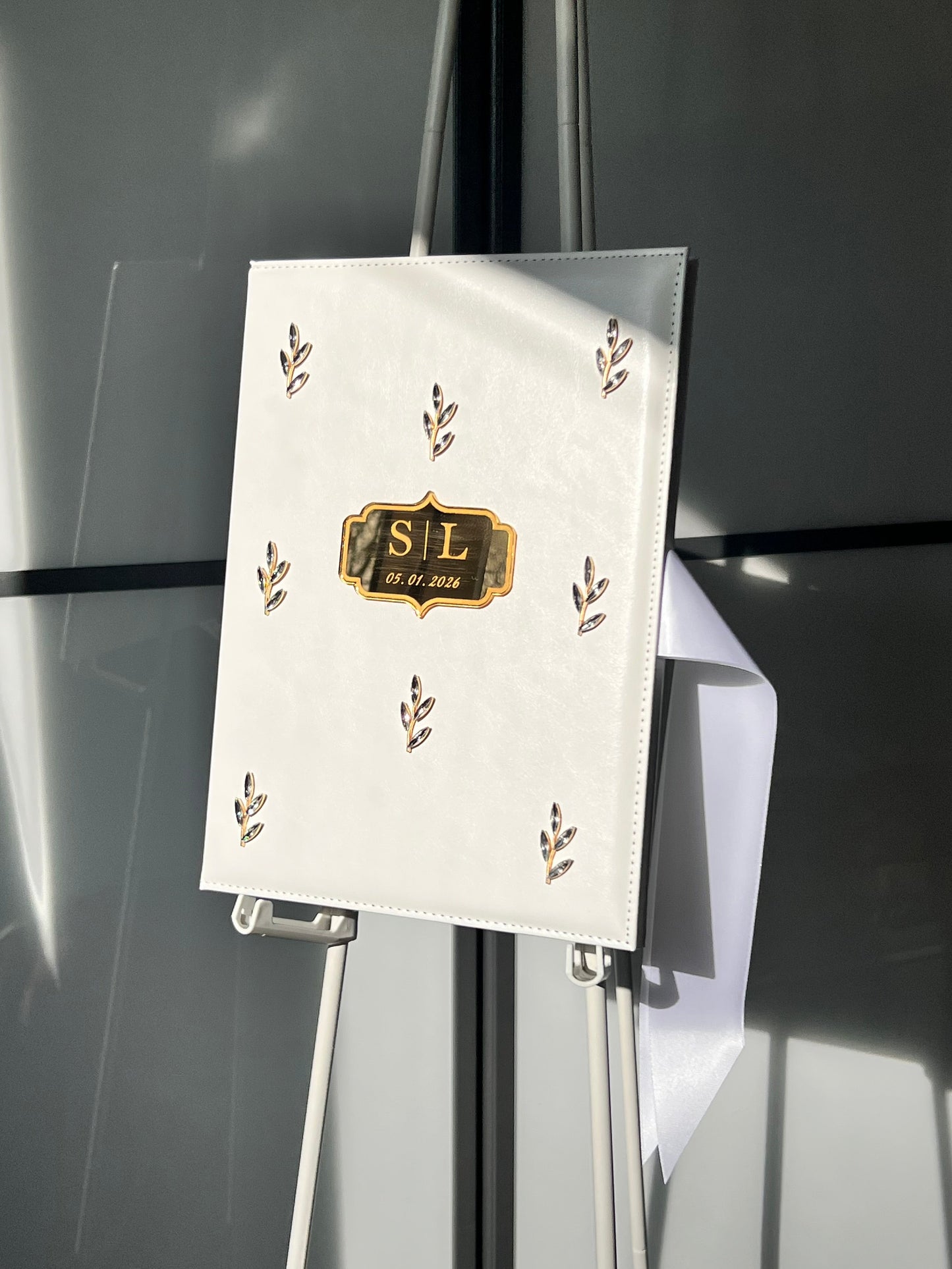 A4 Nikkah booklet - personalised wedding velvet folder - certificate holder - rhinestones