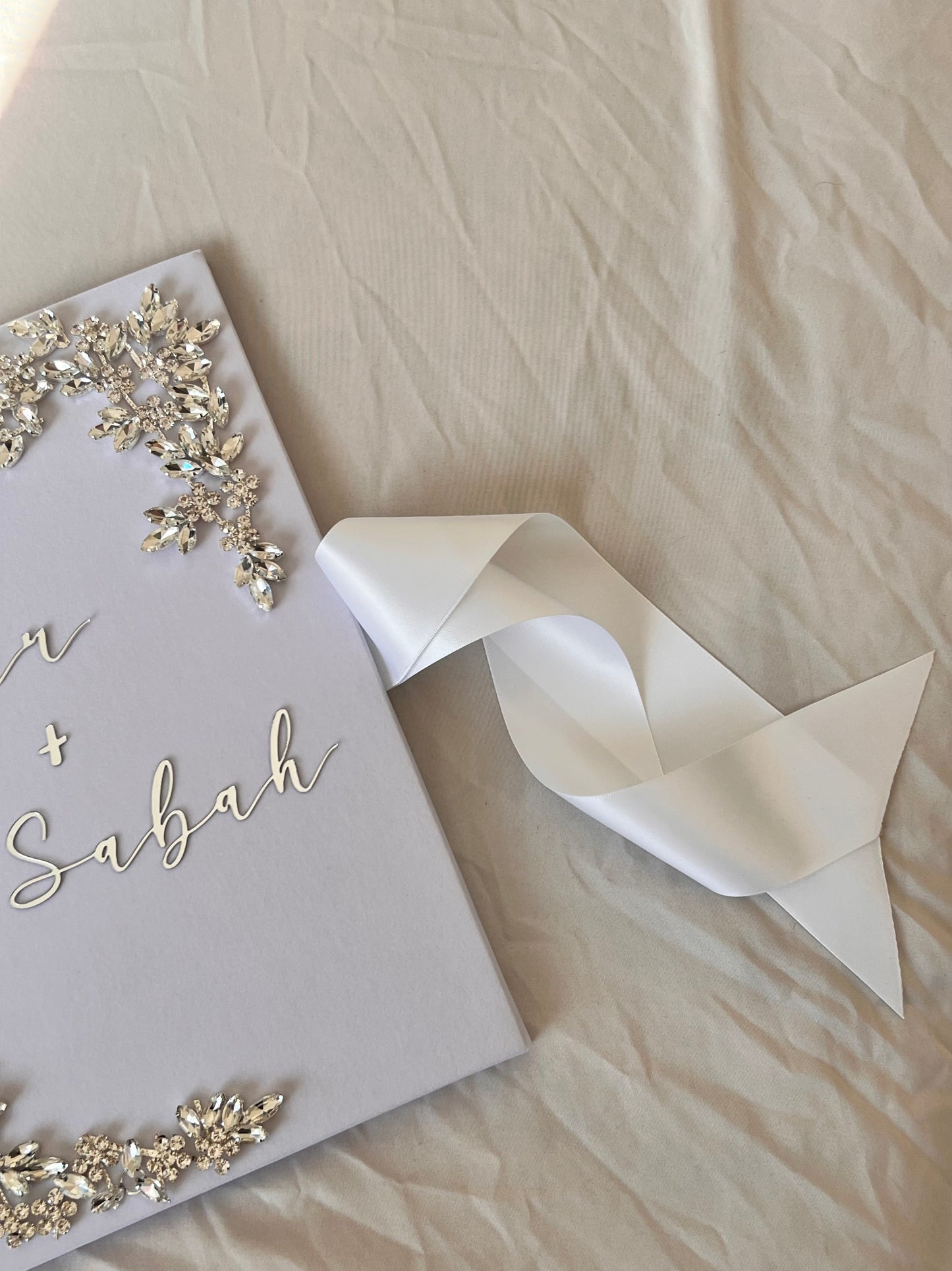A4 Nikkah booklet - personalised wedding velvet folder - certificate holder - rhinestones