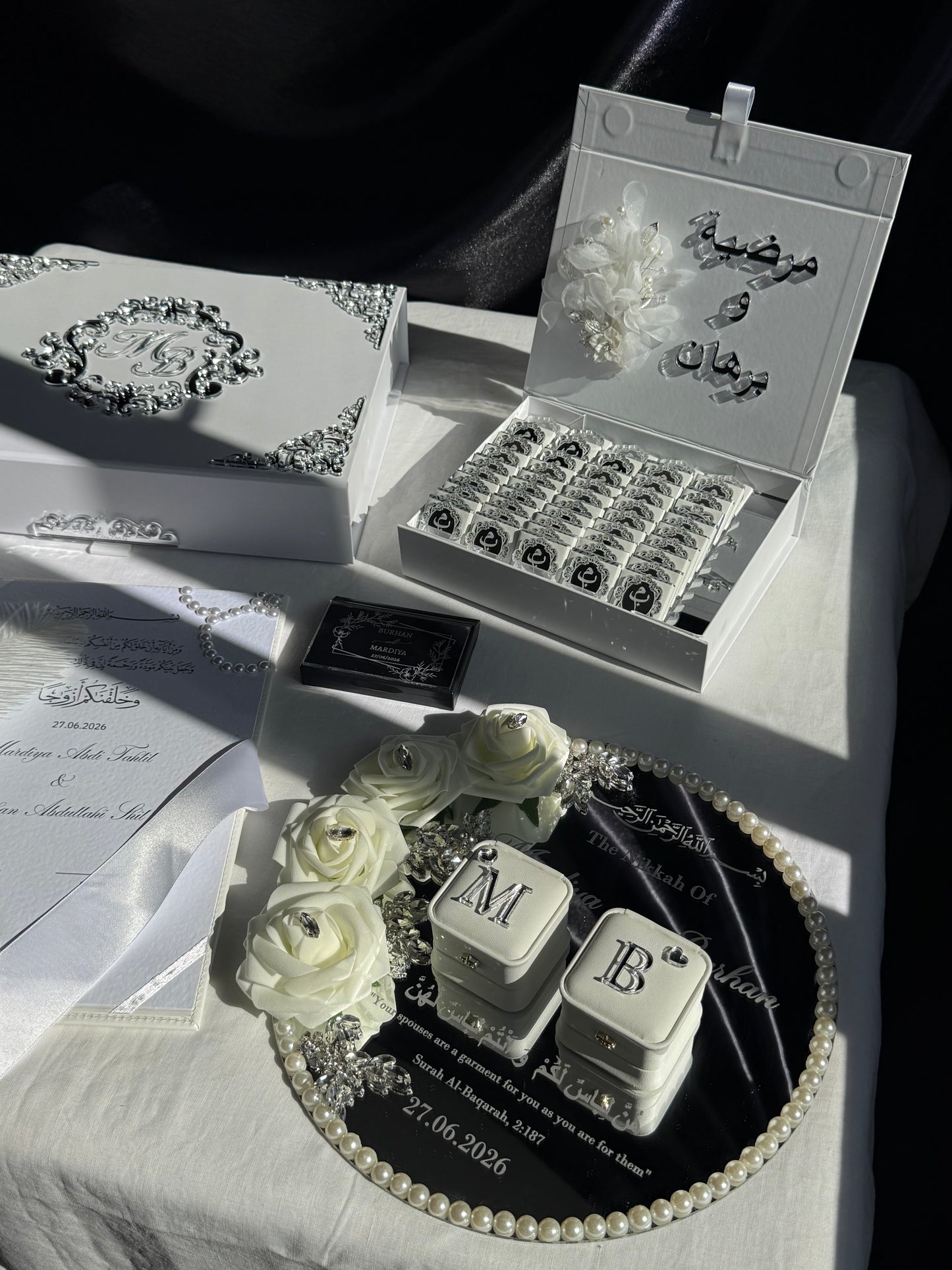 A4 Nikkah bundle - wedding folder - chocolate favours - ring tray - feather pen