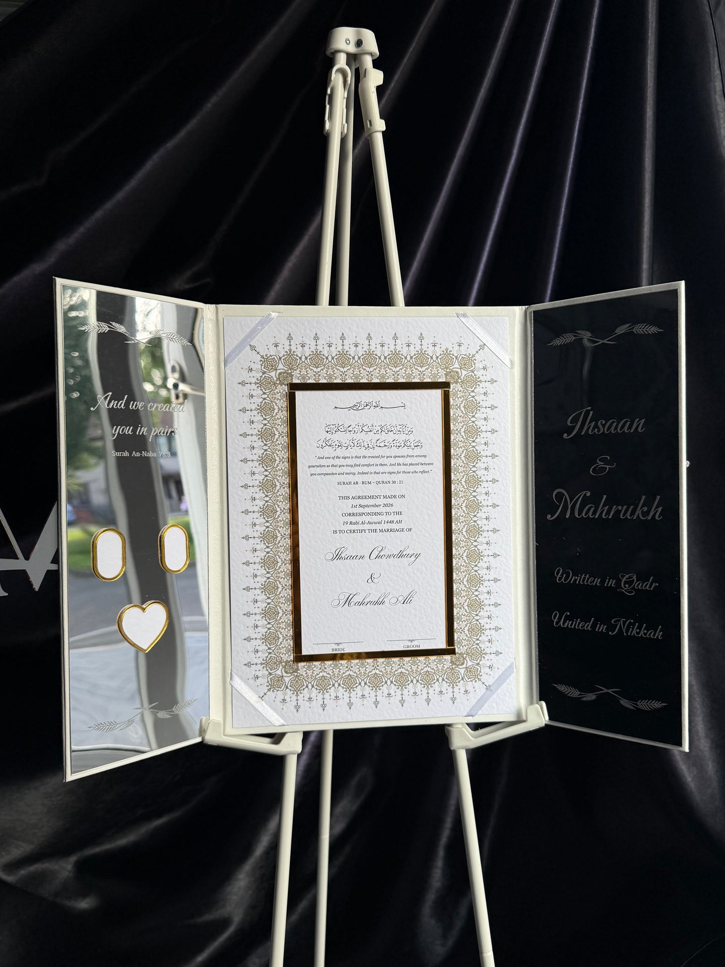 A4 Nikkah booklet - wedding folder - personalised nikkah nama booklet - certificate holder - feather pen