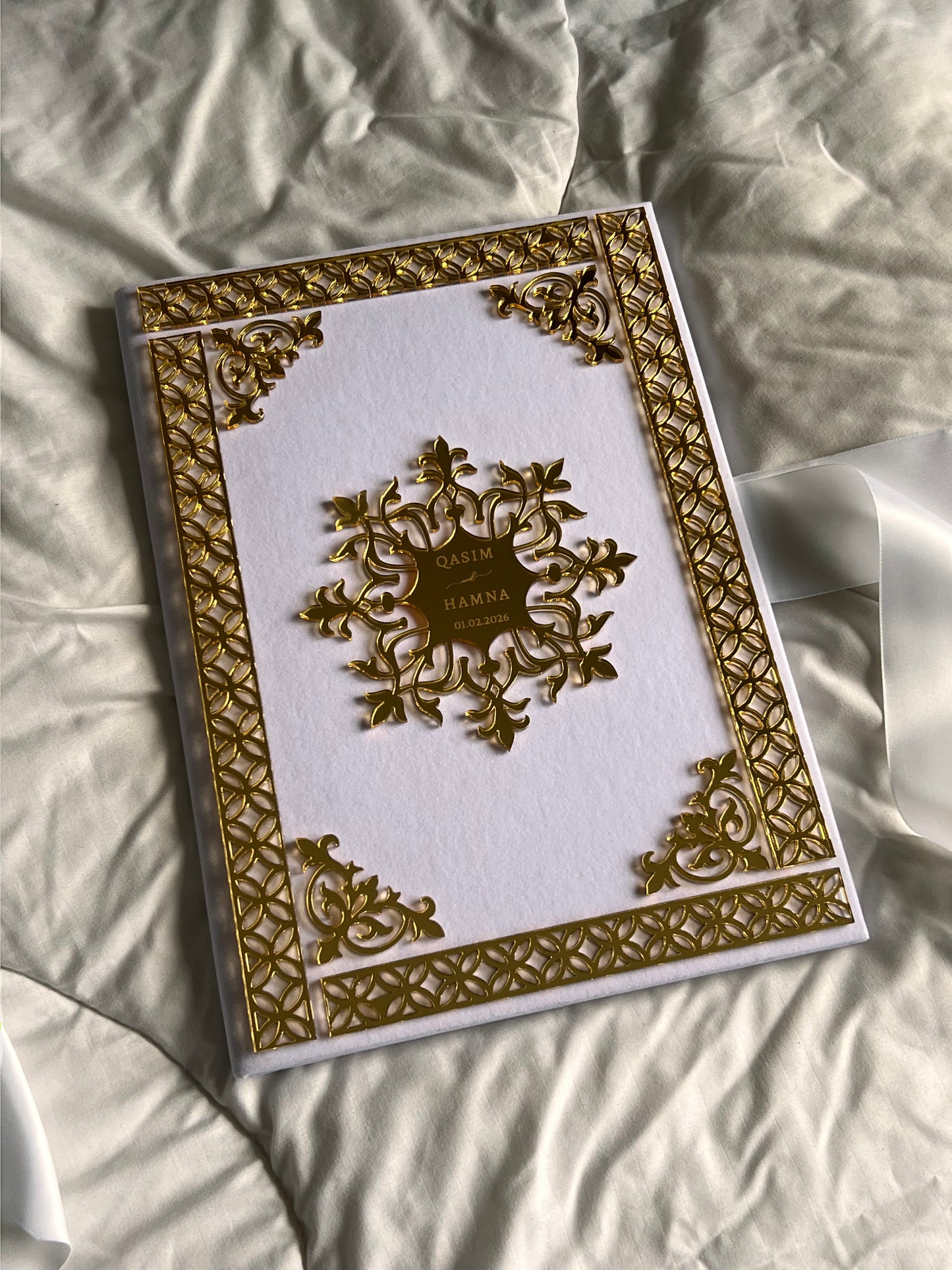 A4 velvet Nikkah booklet - wedding folder - personalised nikkah nama booklet - certificate holder