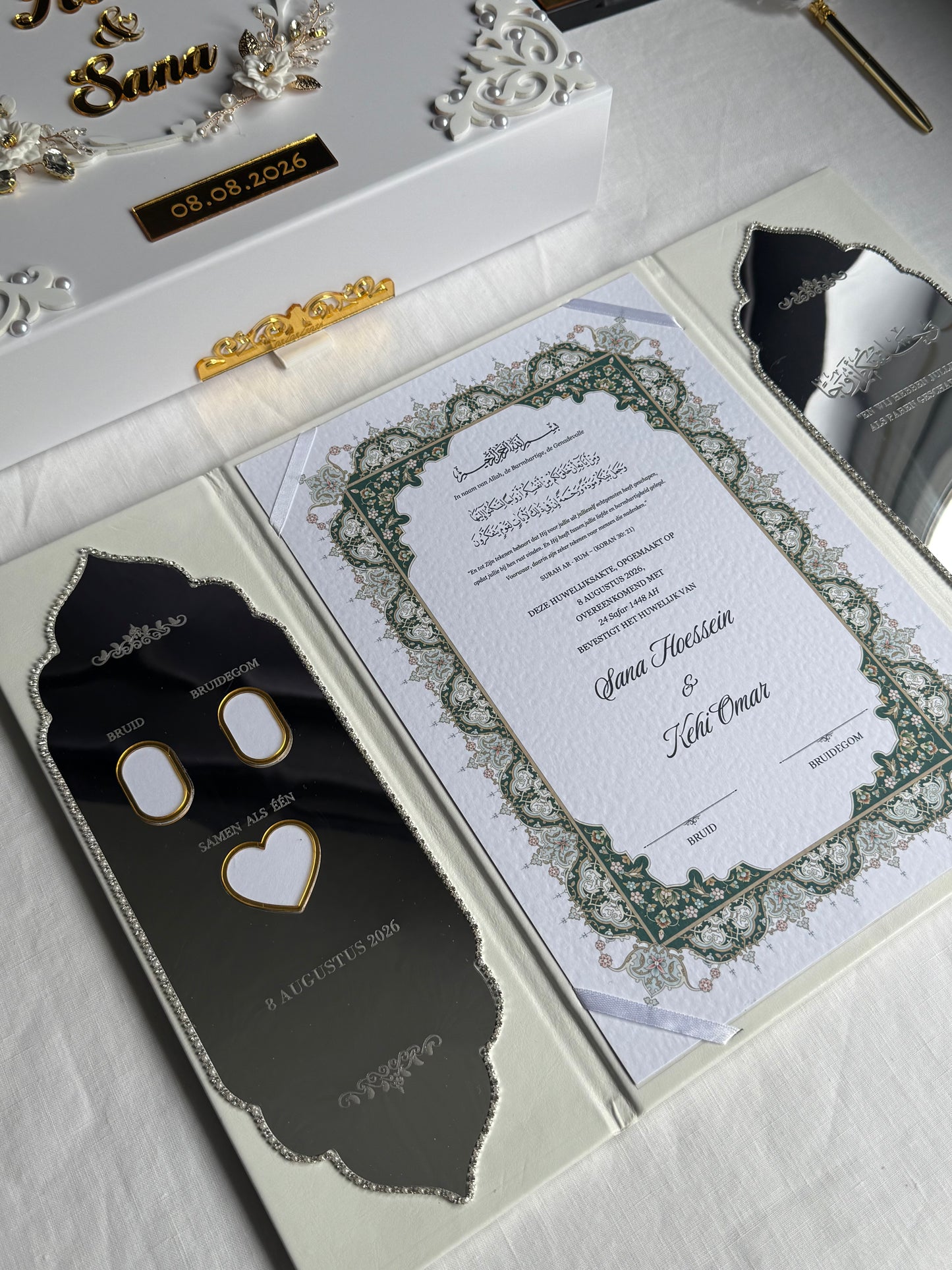 A4 Nikkah bundle - wedding folder - thumb plaque - ring tray - feather pen (Copy)