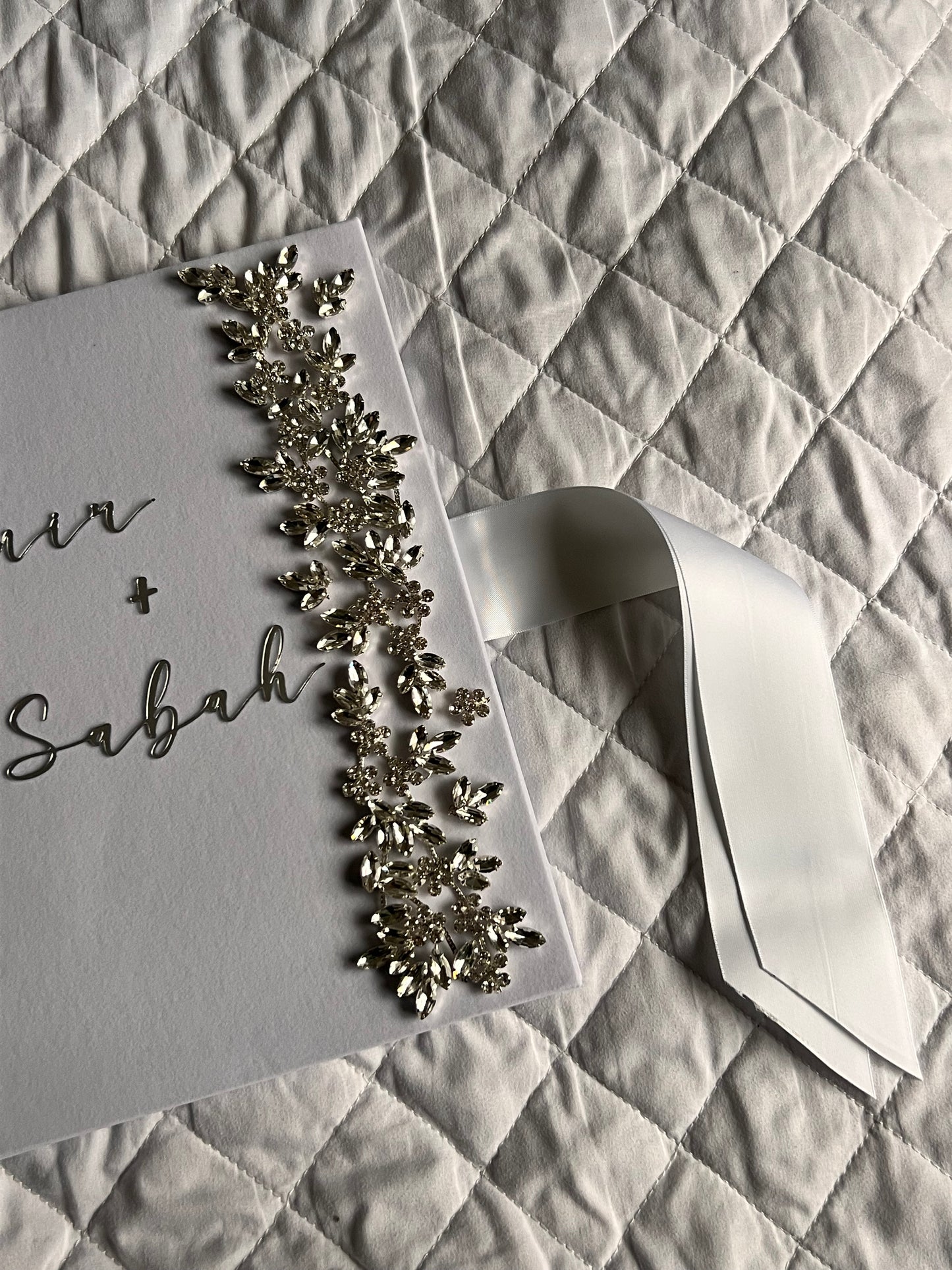 A4 Nikkah booklet - personalised wedding velvet folder - certificate holder - rhinestones