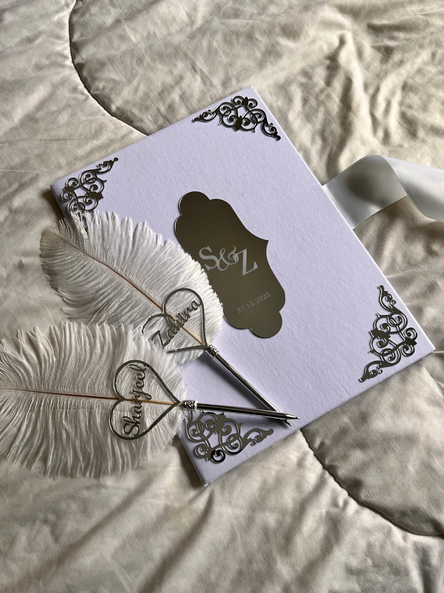 A4 Nikkah booklet - personalised wedding velvet folder - certificate holder