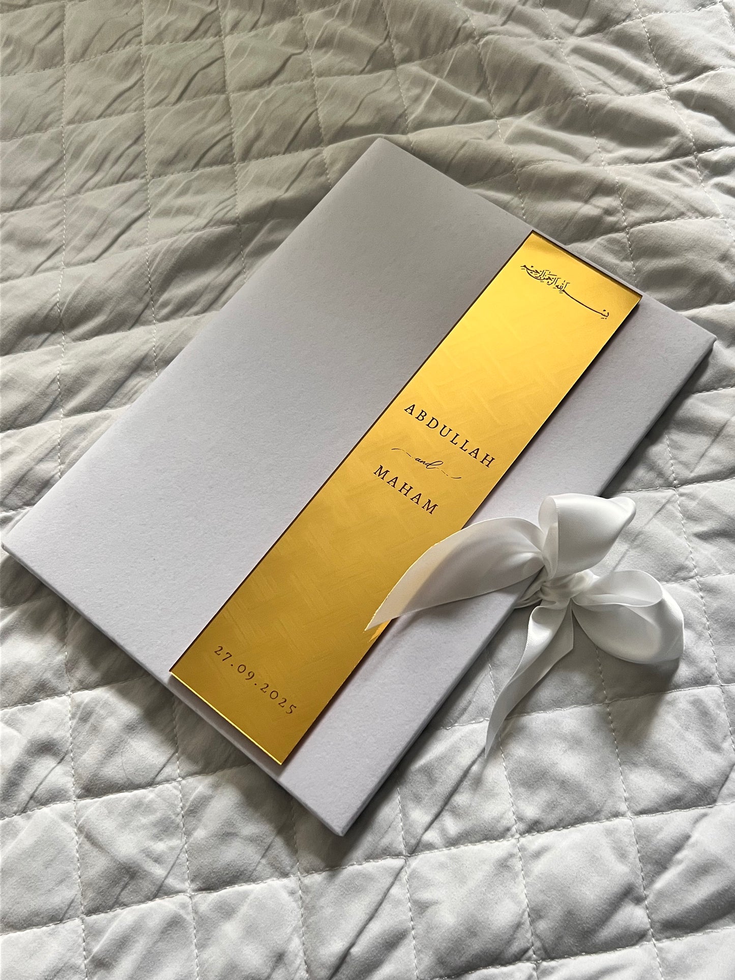 A4 Nikkah booklet - personalised wedding velvet folder - a4 certificate holder