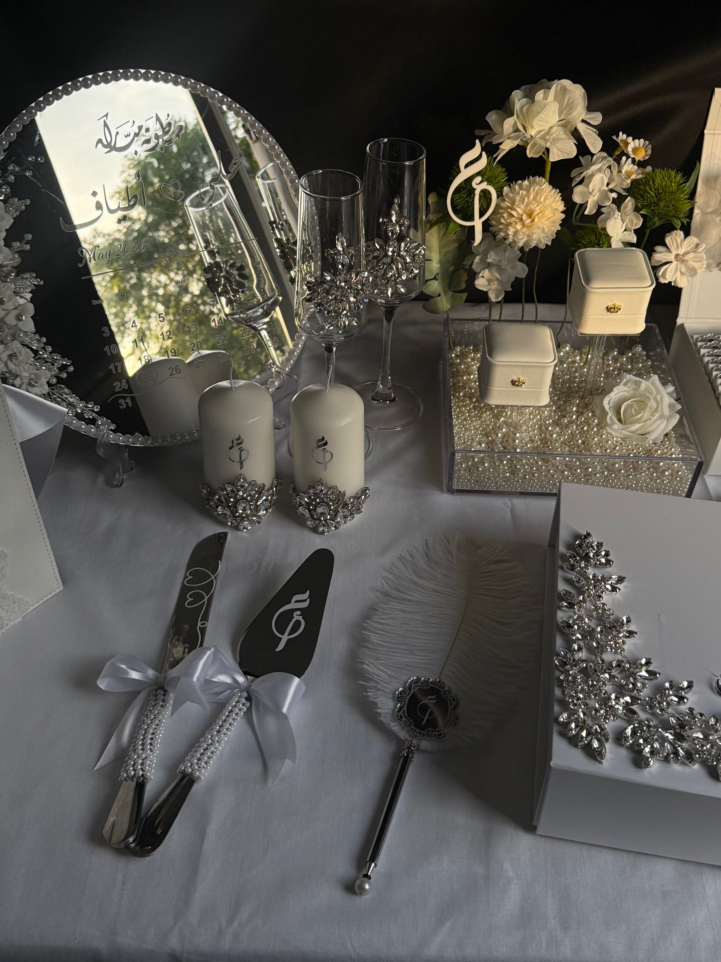 A4 Nikkah bundle - wedding folder - personalised nikkah nama booklet with rhinestones - certificate holder - feather pen