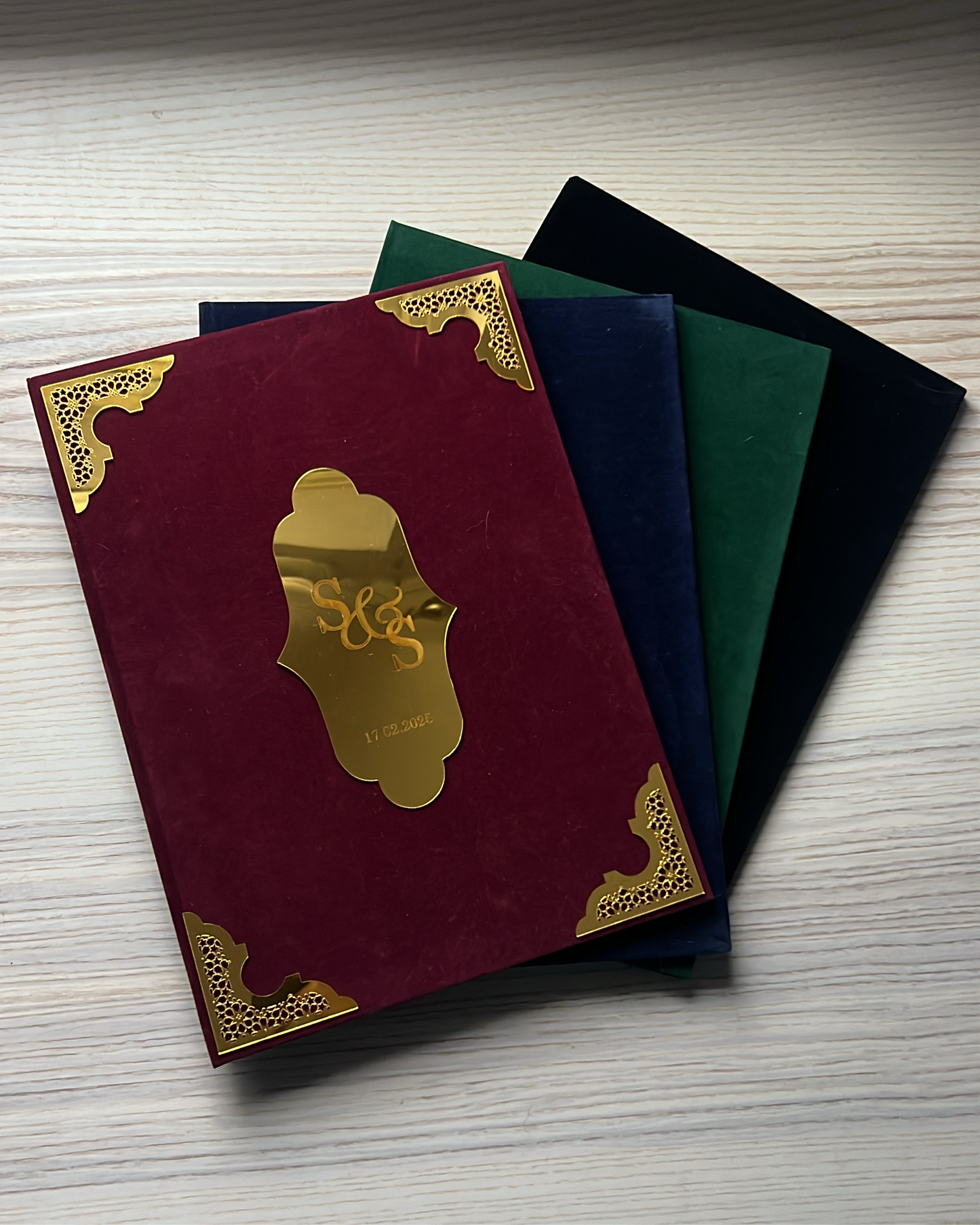 A4 velvet Nikkah booklet - personalised wedding folder - certificate holder
