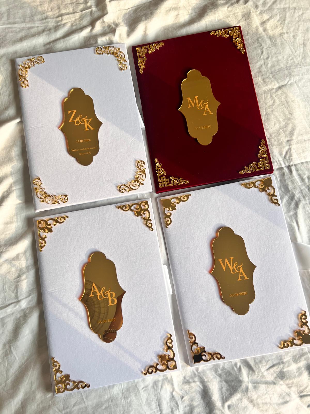 A4/A3 velvet Nikkah booklet - personalised wedding folder - certificate holder