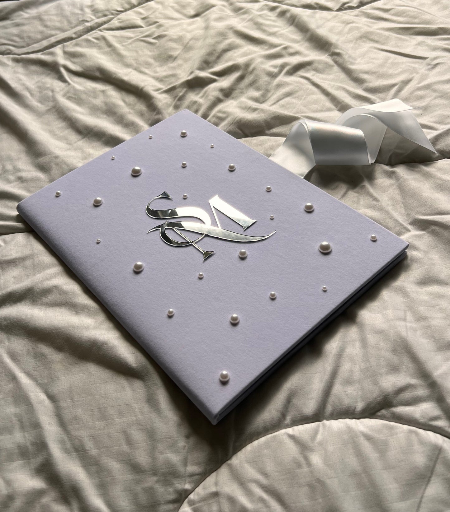 A4 Nikkah booklet - personalised wedding velvet folder - certificate holder - rhinestones