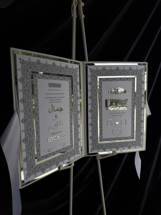 A4 Nikkah booklet - wedding folder - personalised nikkah nama booklet - certificate holder - feather pen