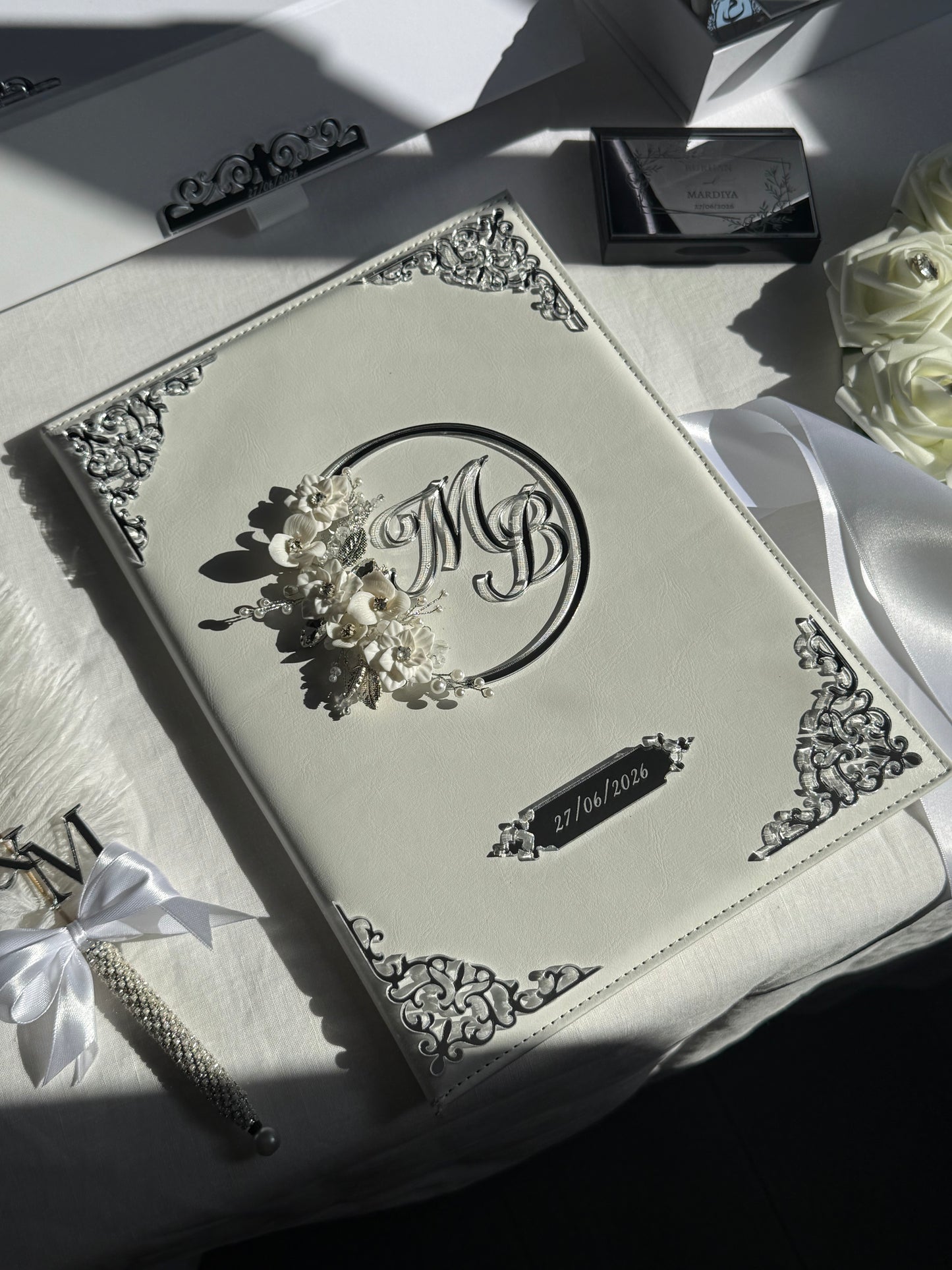 A4 Nikkah bundle - wedding folder - chocolate favours - ring tray - feather pen