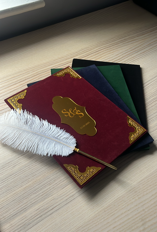 A4 velvet Nikkah booklet - personalised wedding folder - certificate holder