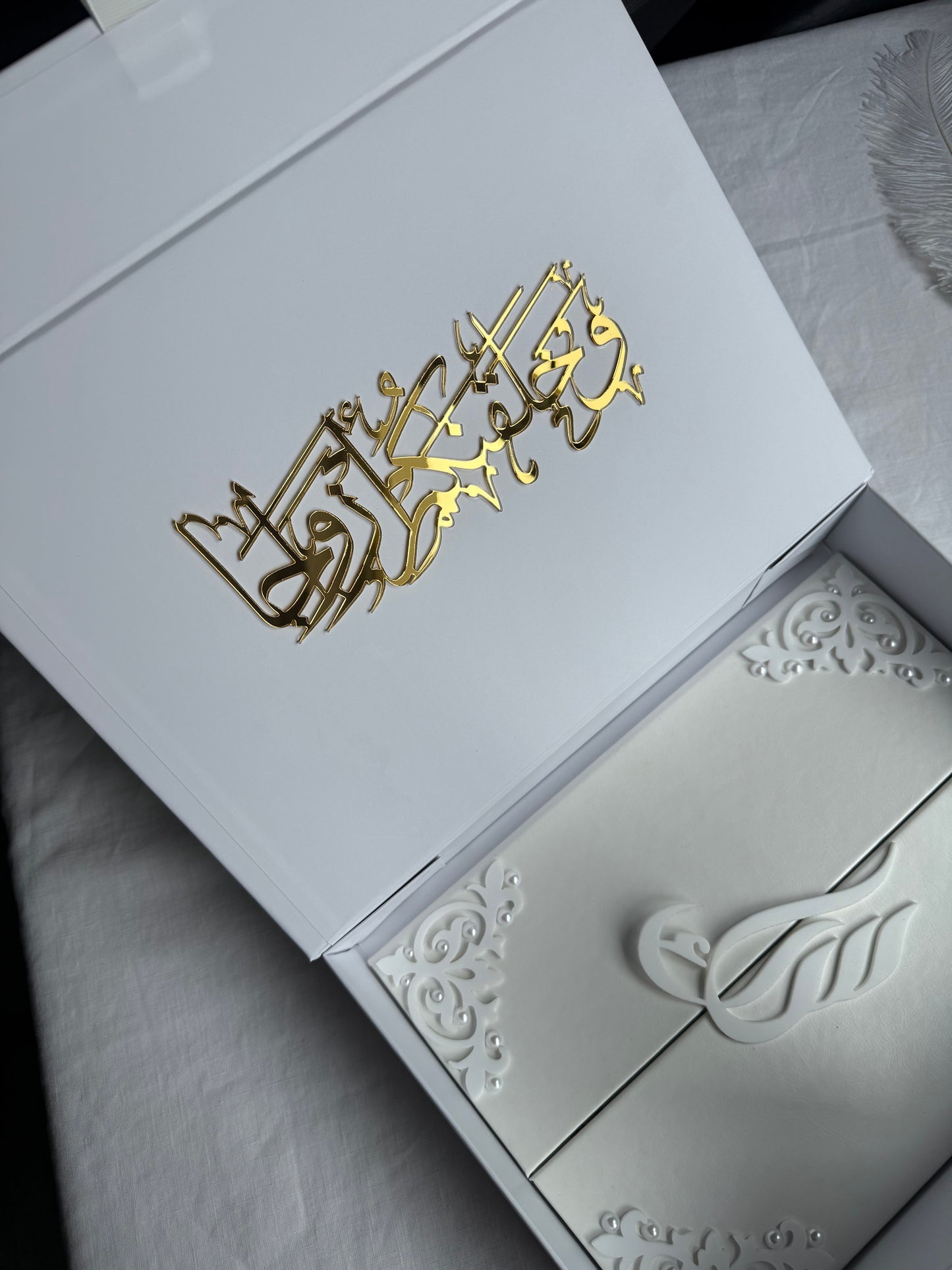 A4 Nikkah bundle - wedding folder - thumb plaque - ring tray - feather pen (Copy)