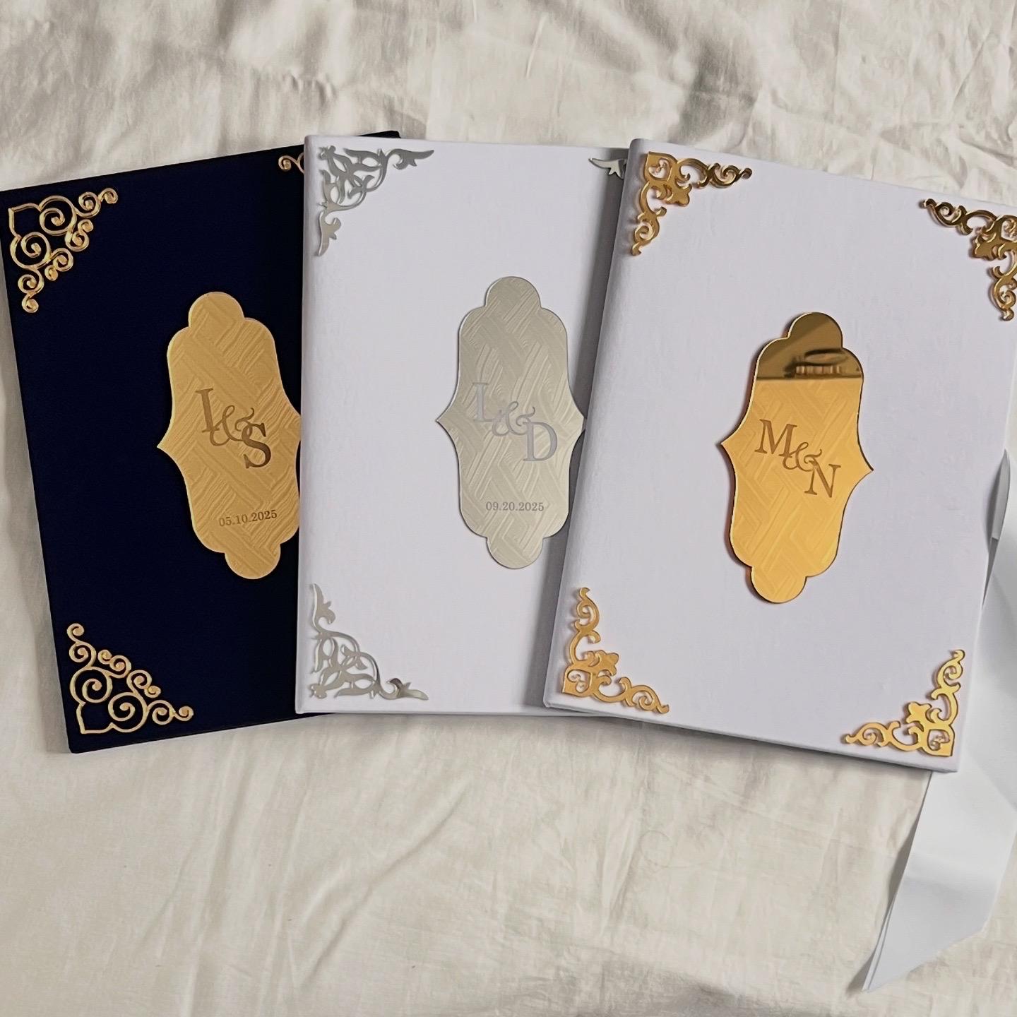 A4/A3 velvet Nikkah booklet - personalised wedding folder - certificate holder