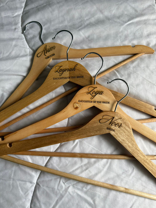1x Engraved wooden hanger