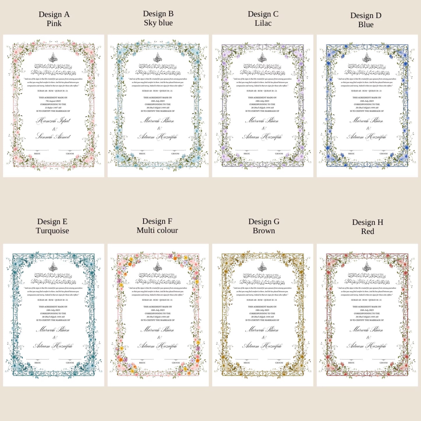 A4 velvet Nikkah booklet - wedding folder - personalised nikkah nama booklet - certificate holder - feather pen