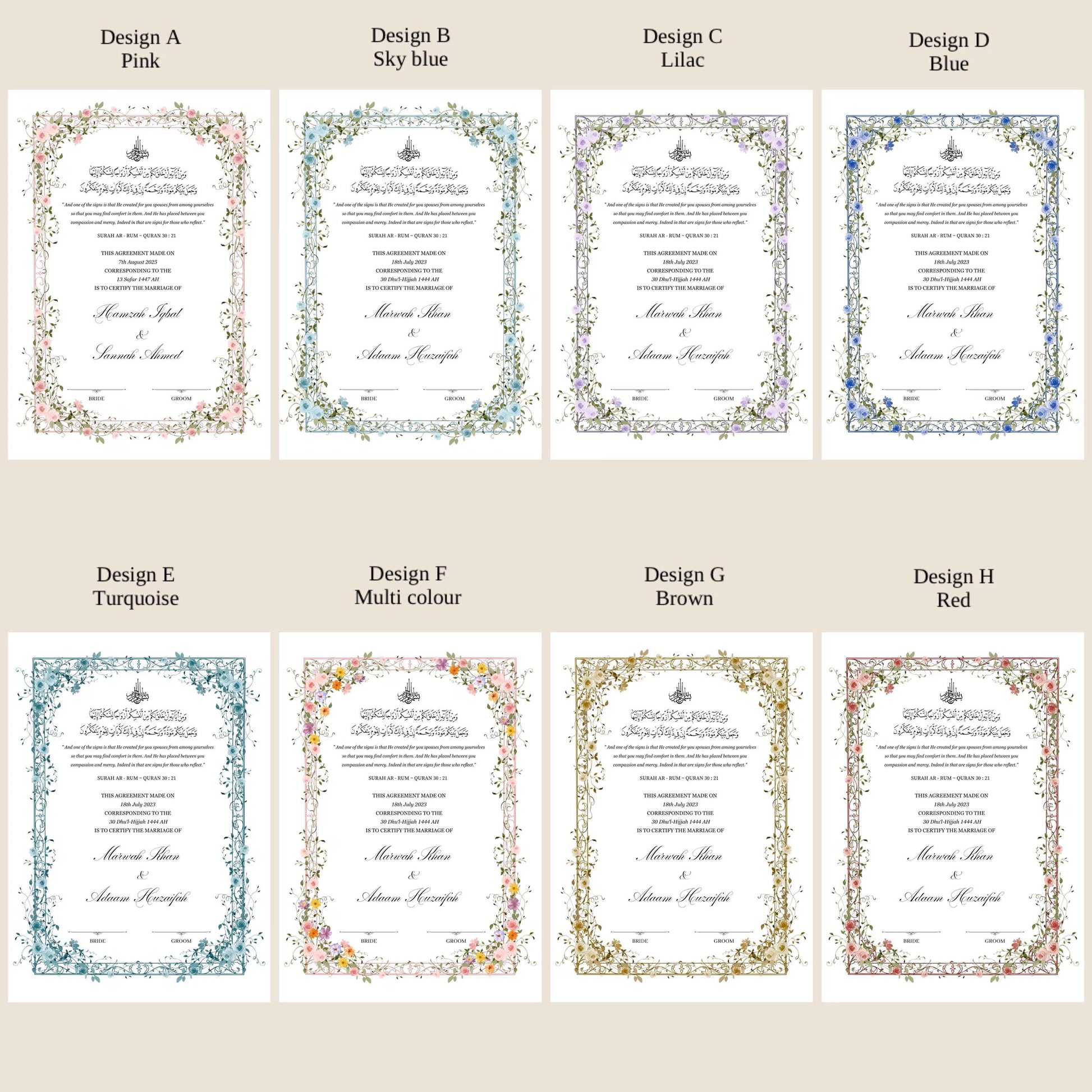 A4 velvet Nikkah booklet - wedding folder - personalised nikkah nama booklet - certificate holder - feather pen