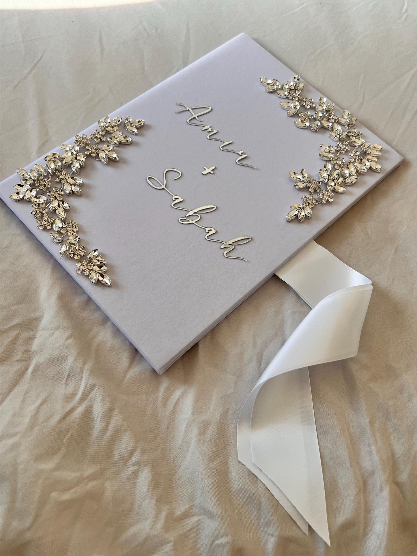 A4 velvet Nikkah booklet - wedding folder - personalised nikkah nama booklet - certificate holder - rhinestones