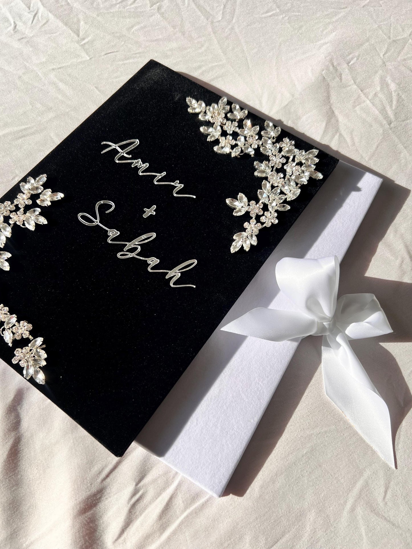 A4 velvet Nikkah booklet - wedding folder - personalised nikkah nama booklet - certificate holder - rhinestones
