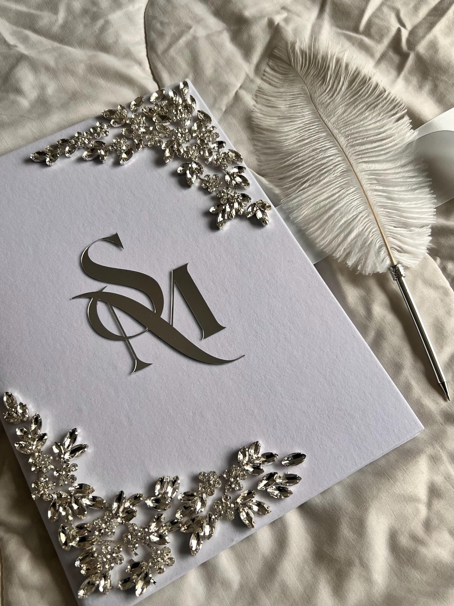 A4 velvet Nikkah booklet - wedding folder - personalised nikkah nama booklet - certificate holder - rhinestones