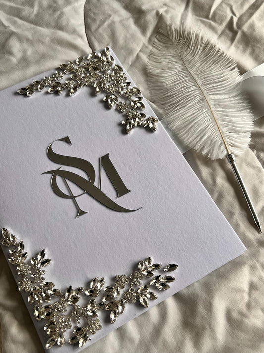 A4 velvet Nikkah booklet - wedding folder - personalised nikkah nama booklet - certificate holder - rhinestones