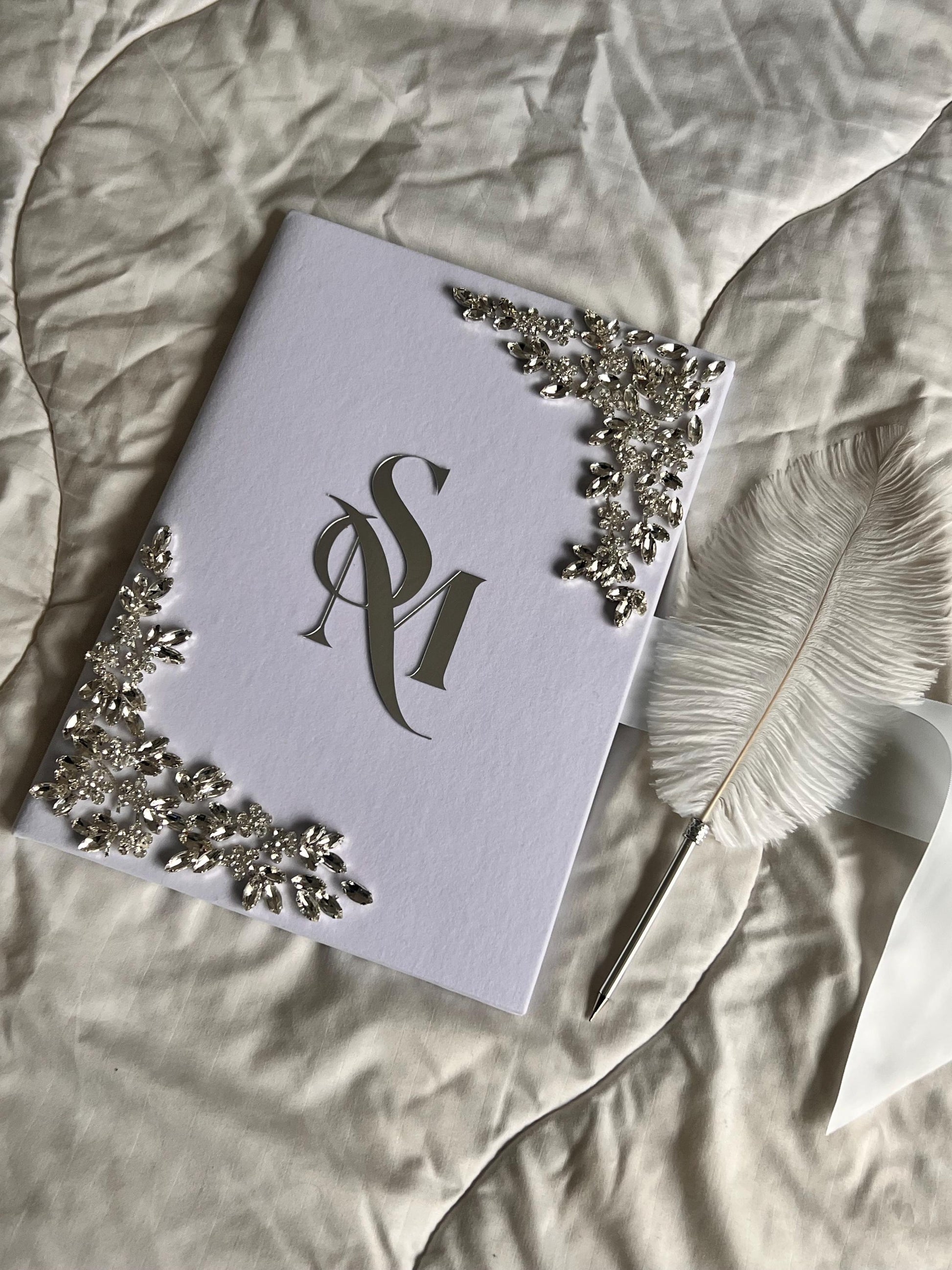 A4 velvet Nikkah booklet - wedding folder - personalised nikkah nama booklet - certificate holder - rhinestones