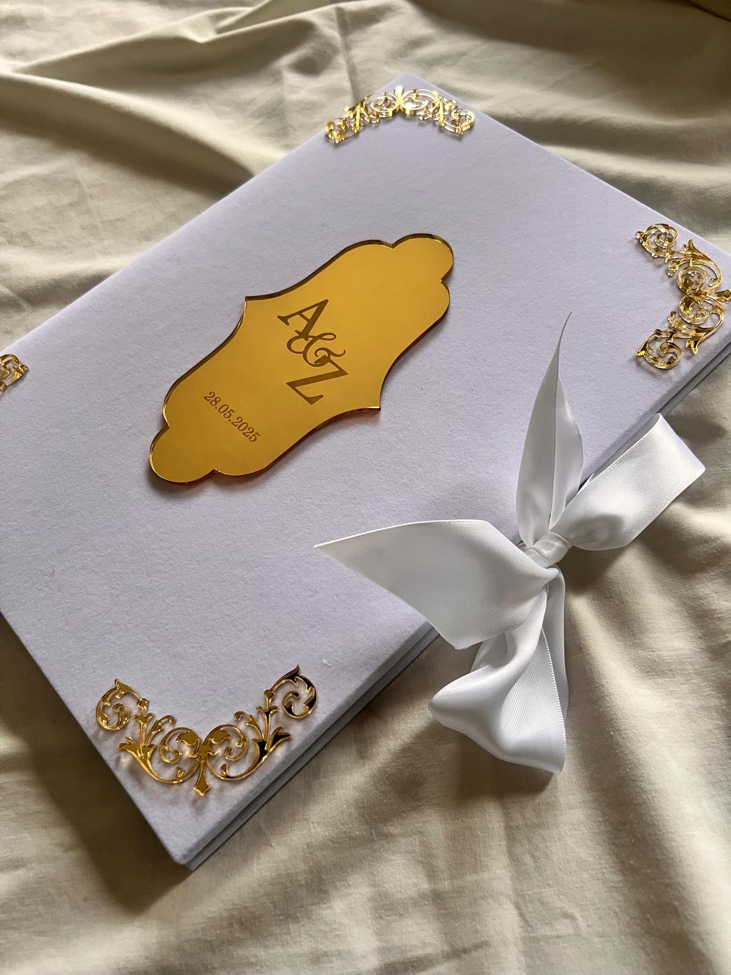 A4 velvet Nikkah booklet - wedding folder - personalised nikkah nama booklet - certificate holder