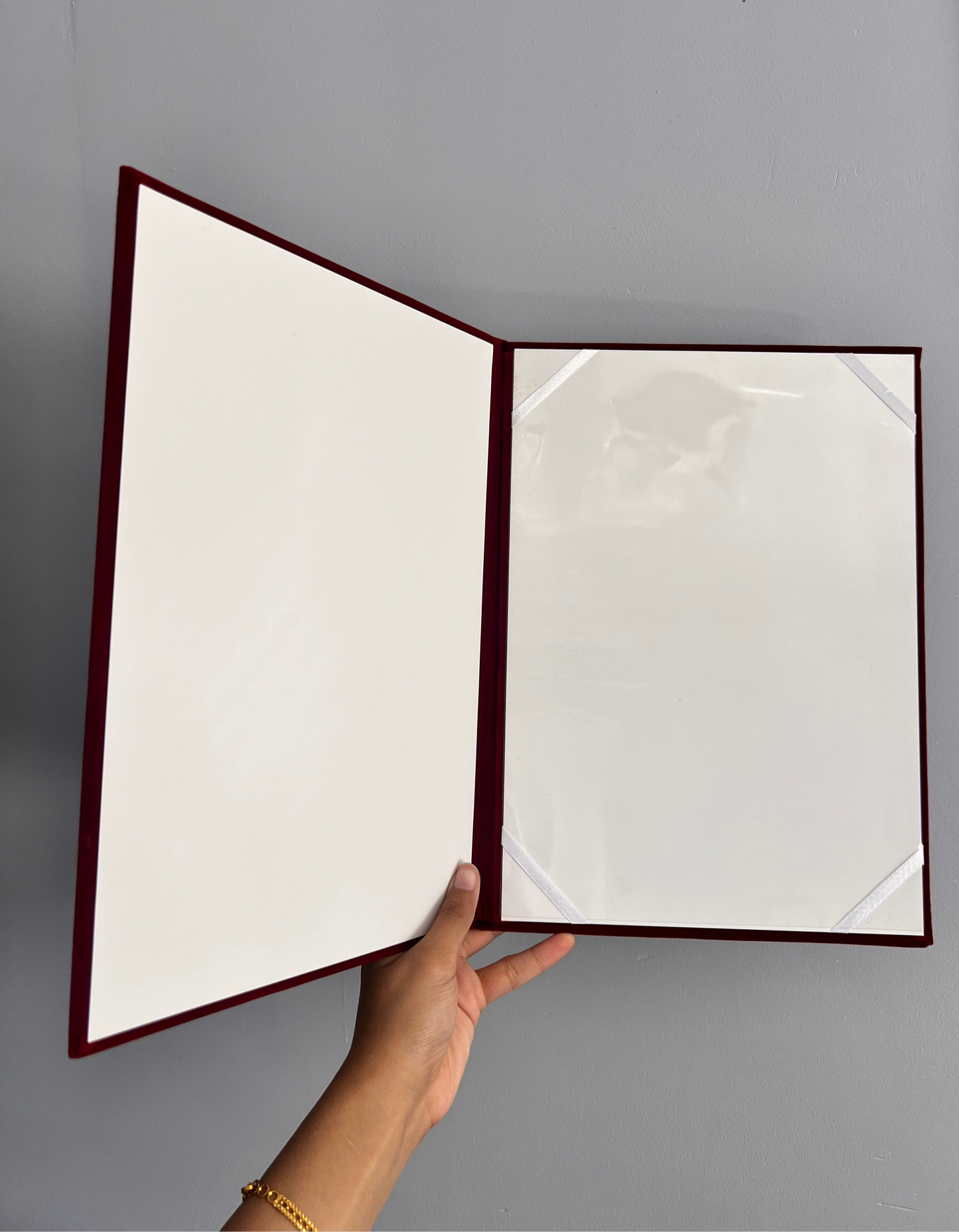 A4 velvet Nikkah booklet - personalised wedding folder - certificate holder