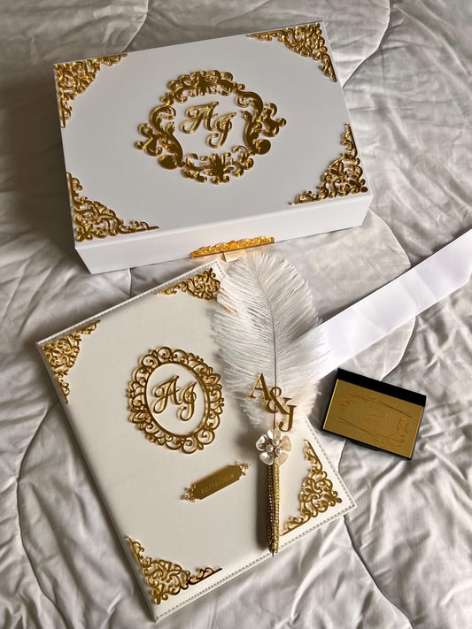 A4 Nikkah Certificate ~ Feather Pen ~ Certificate folder ~ nikkah booklet - nikkah box
