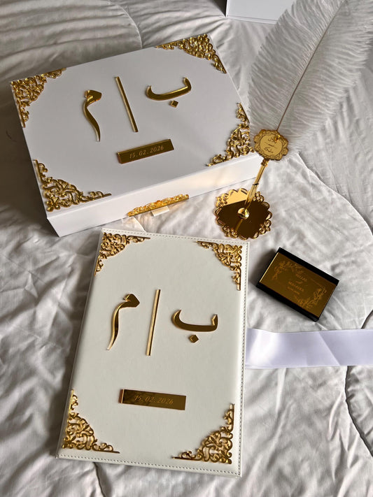 A4 Nikkah Certificate ~ Feather Pen ~ Certificate folder ~ nikkah booklet - nikkah box