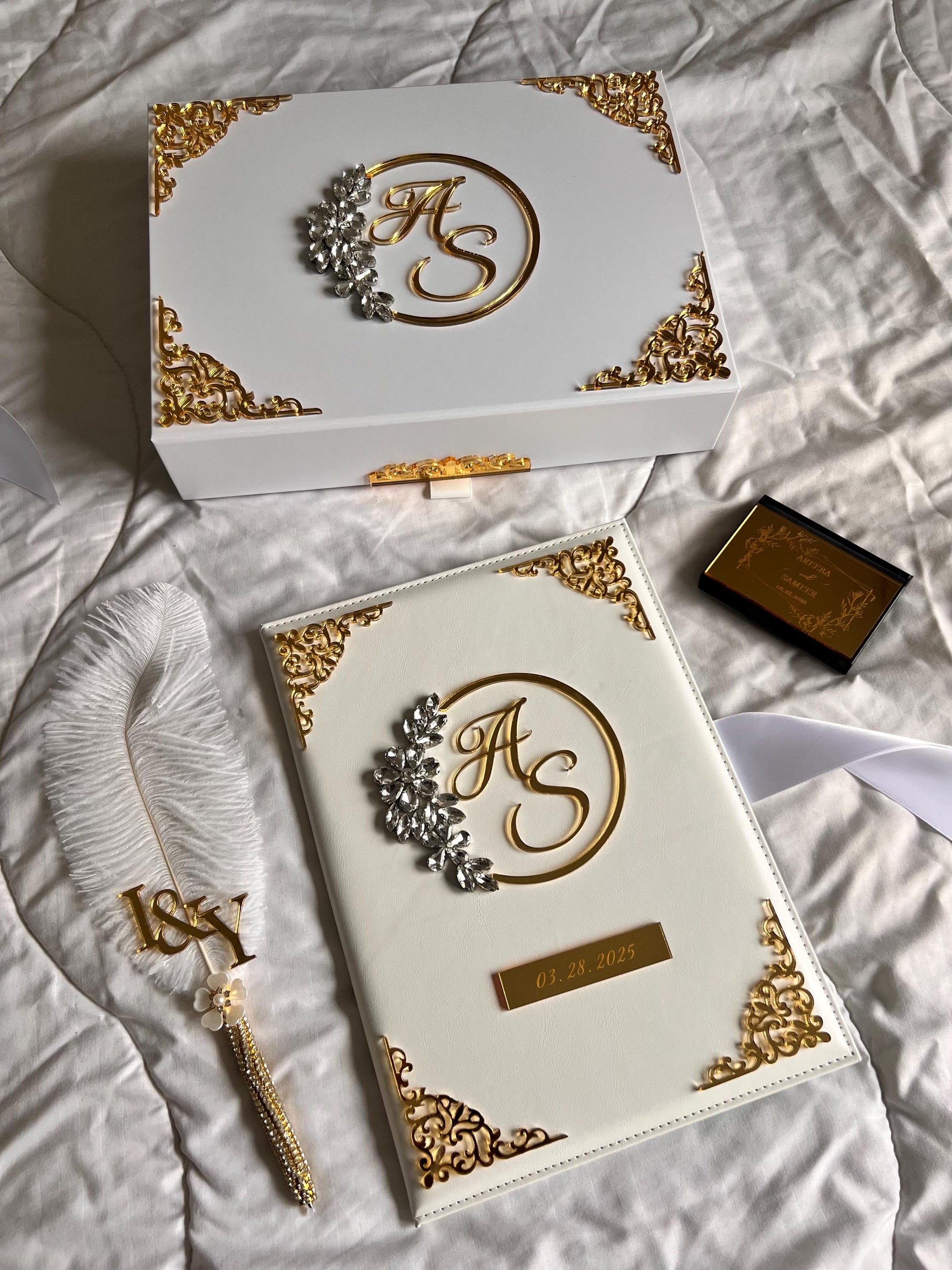 A4 Nikkah Certificate ~ Feather Pen ~ Certificate folder ~ nikkah booklet - nikkah box