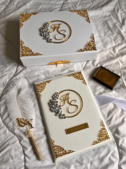A4 Nikkah Certificate ~ Feather Pen ~ Certificate folder ~ nikkah booklet - nikkah box