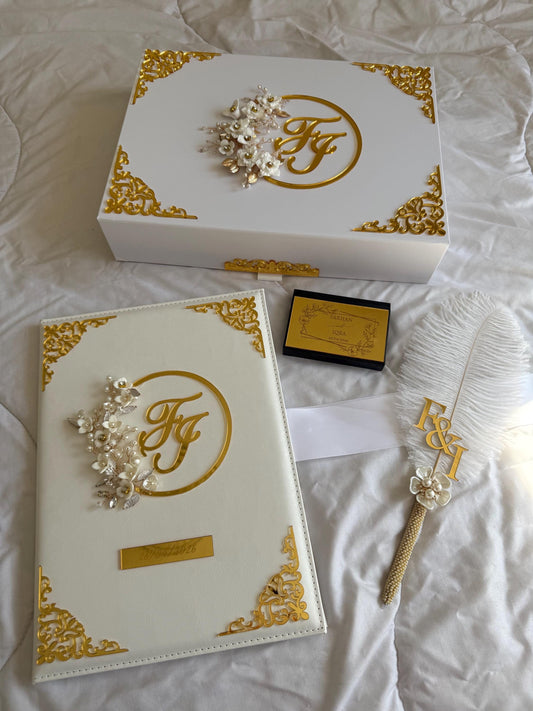 A4 Nikkah Certificate ~ Feather Pen ~ Certificate folder ~ nikkah booklet - nikkah box