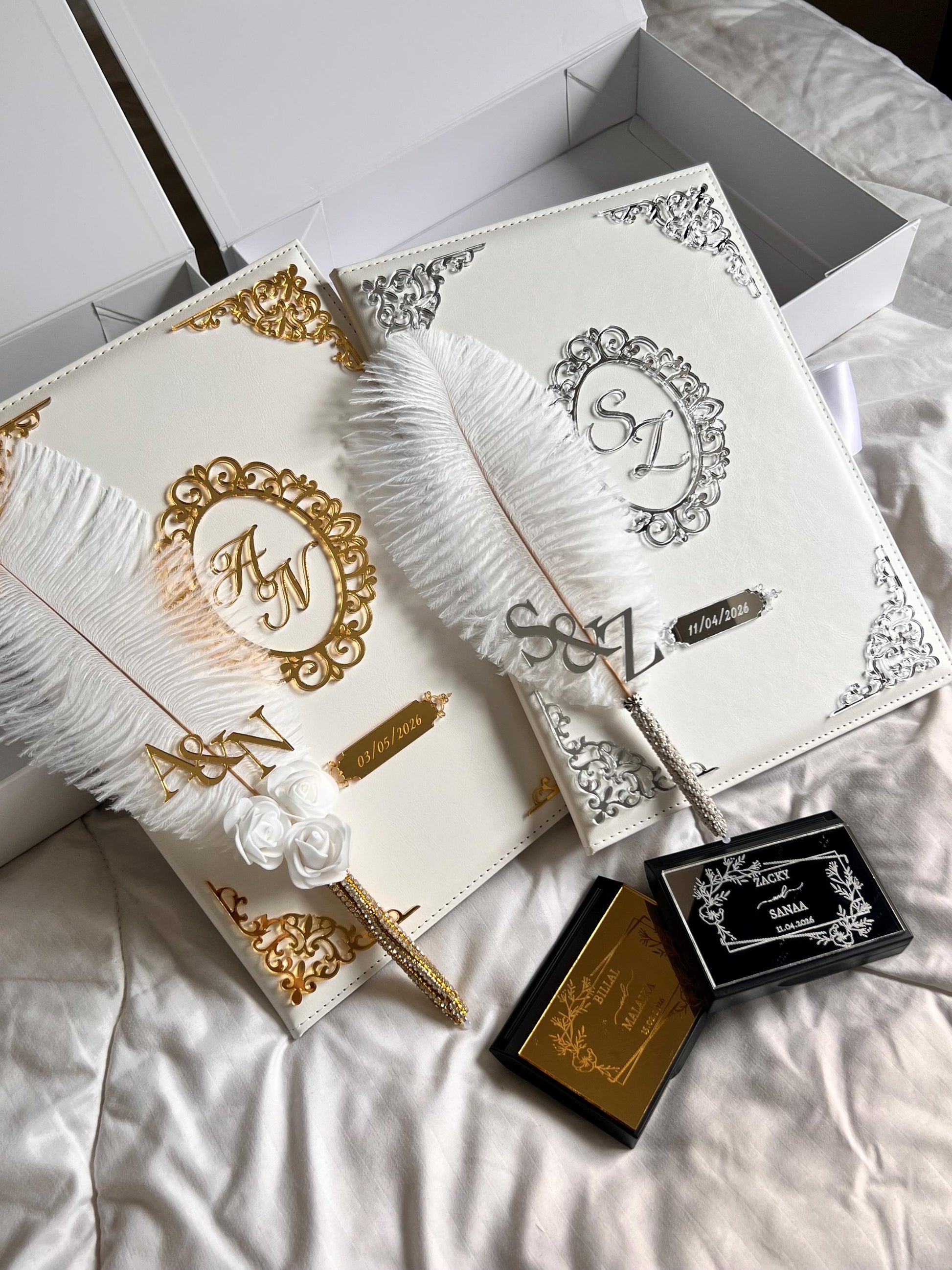 A4 Nikkah Certificate ~ Feather Pen ~ Certificate folder ~ nikkah booklet - nikkah box