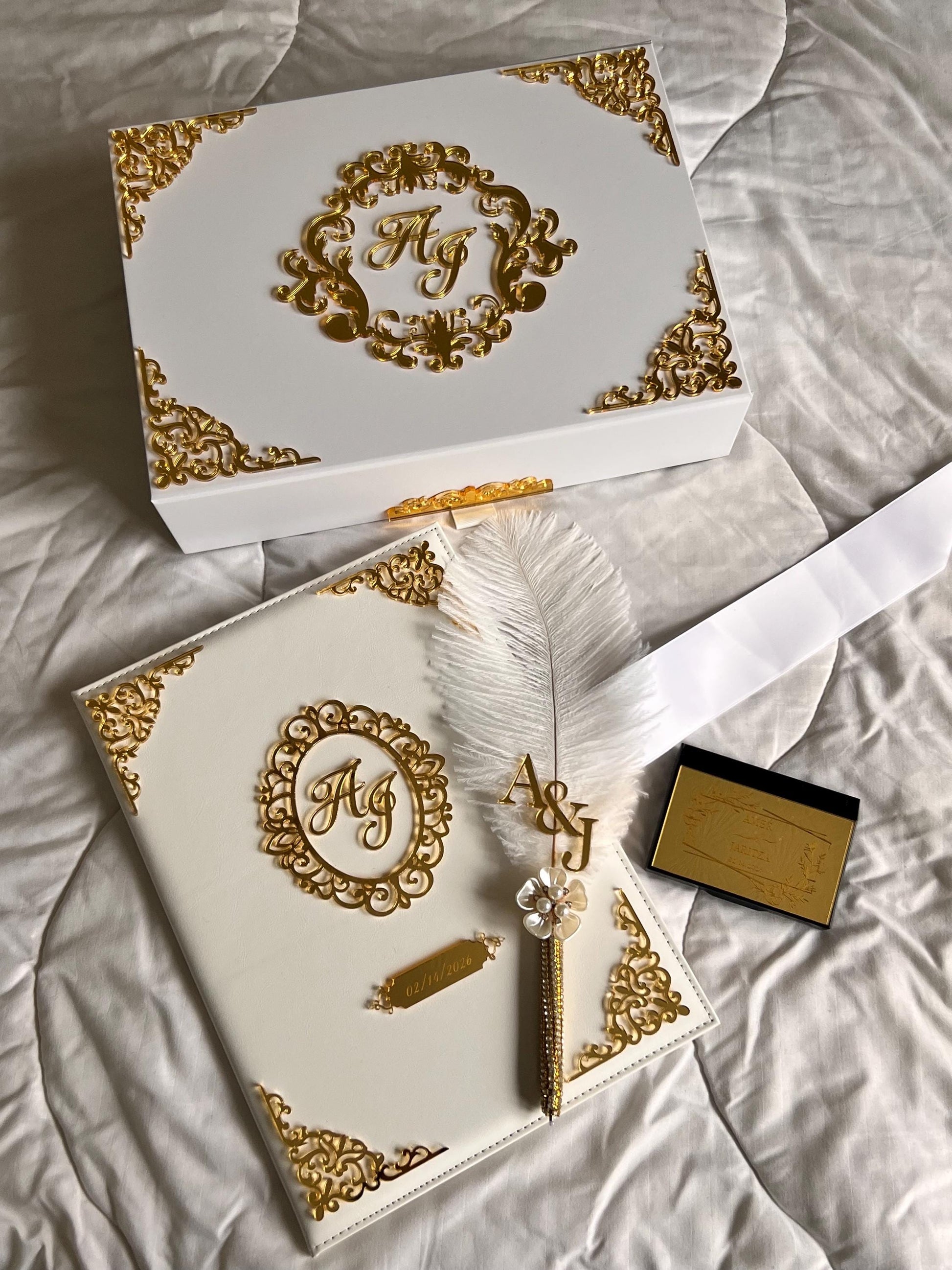A4 Nikkah Certificate ~ Feather Pen ~ Certificate folder ~ nikkah booklet - nikkah box