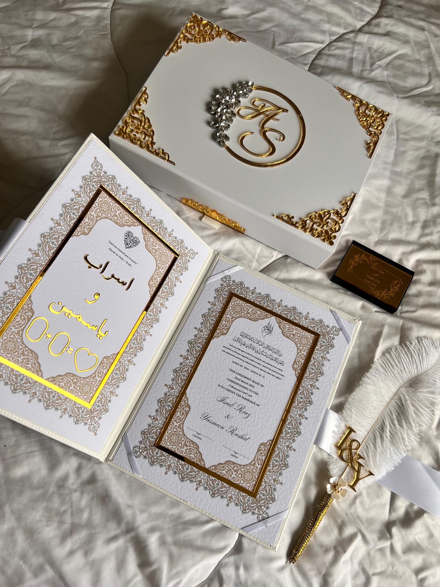 A4 Nikkah Certificate ~ Feather Pen ~ Certificate folder ~ nikkah booklet - nikkah box