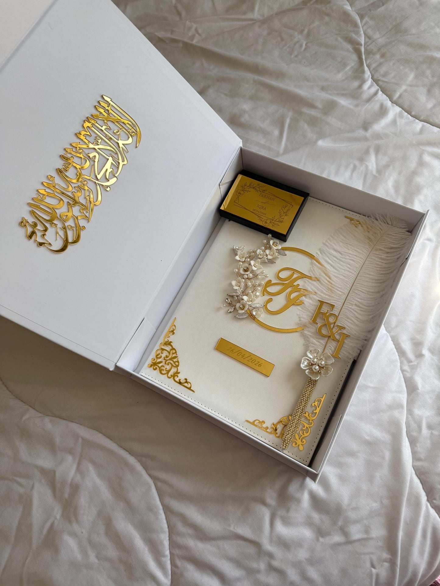 A4 Nikkah Certificate ~ Feather Pen ~ Certificate folder ~ nikkah booklet - nikkah box