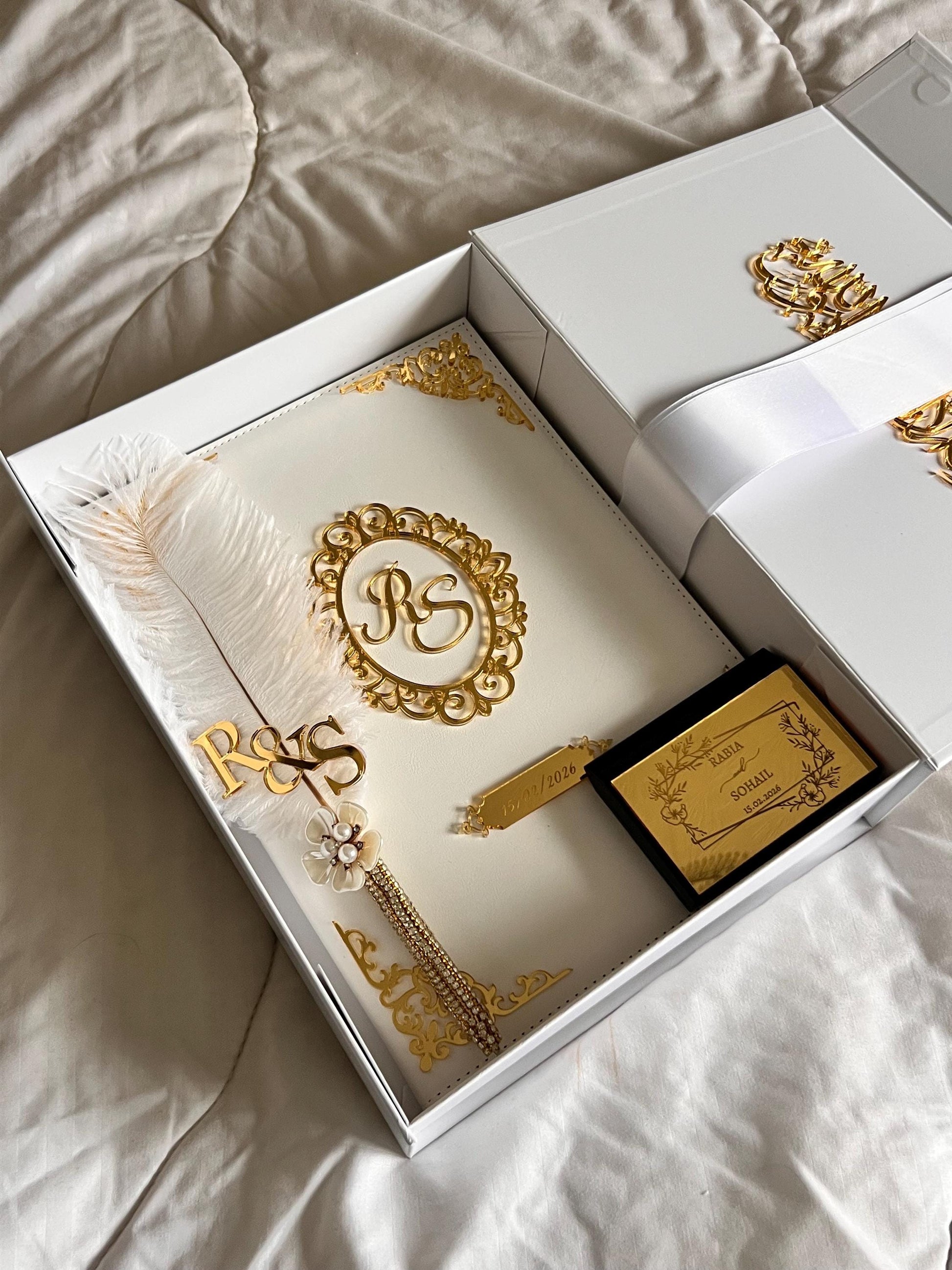 A4 Nikkah Certificate ~ Feather Pen ~ Certificate folder ~ nikkah booklet - nikkah box