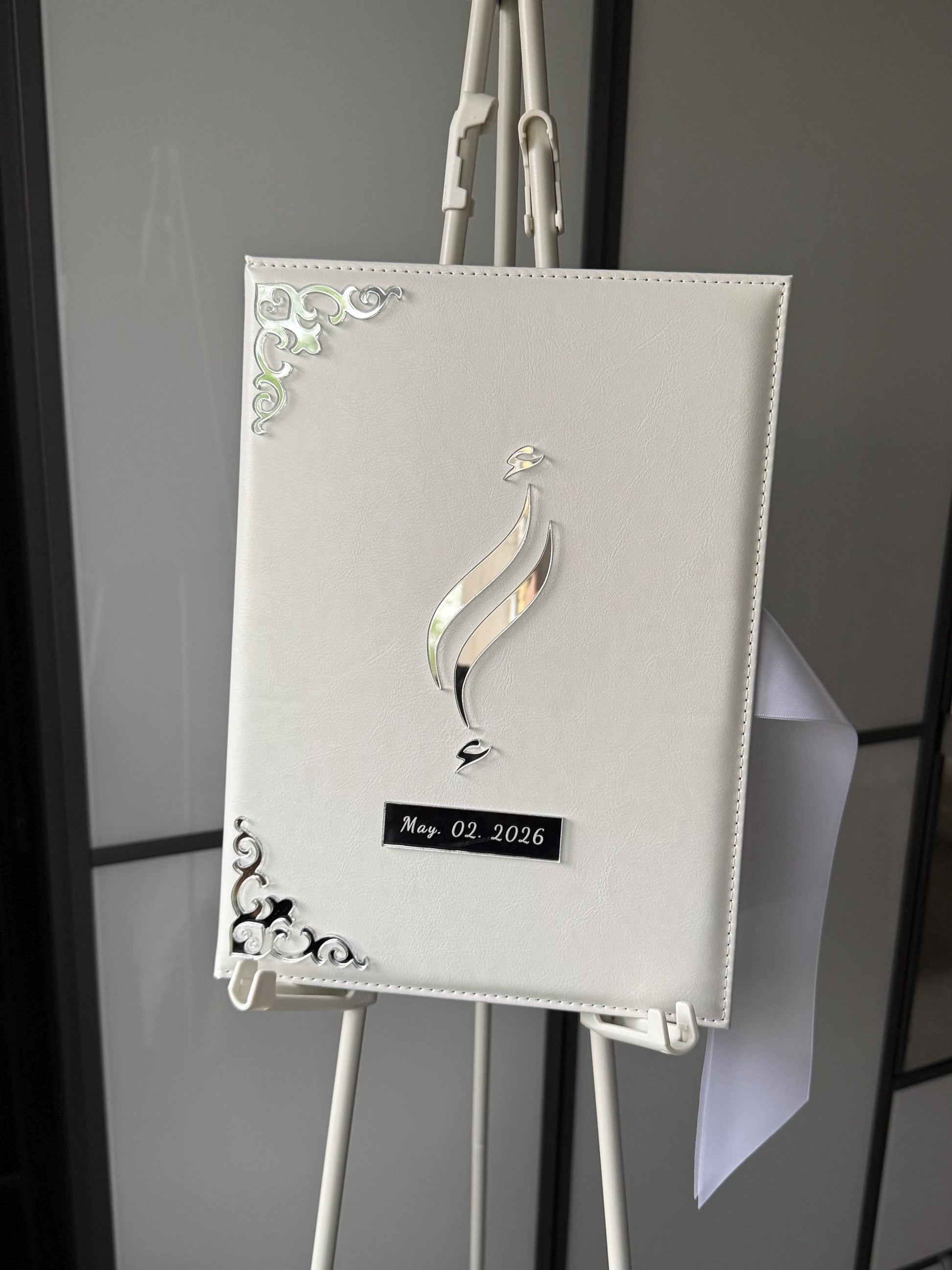 A3 PU leather Nikkah booklet - wedding folder - personalised nikkah nama booklet - certificate holder - feather pen